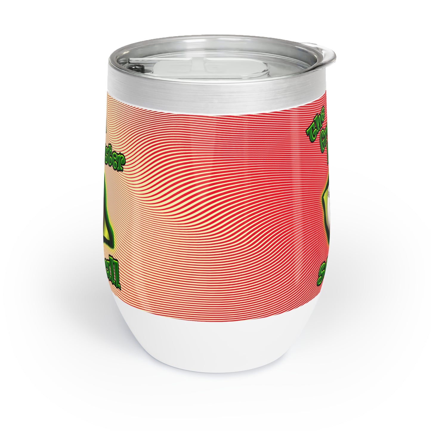 green monster - Chill Wine Tumbler (yellow-orange wave)