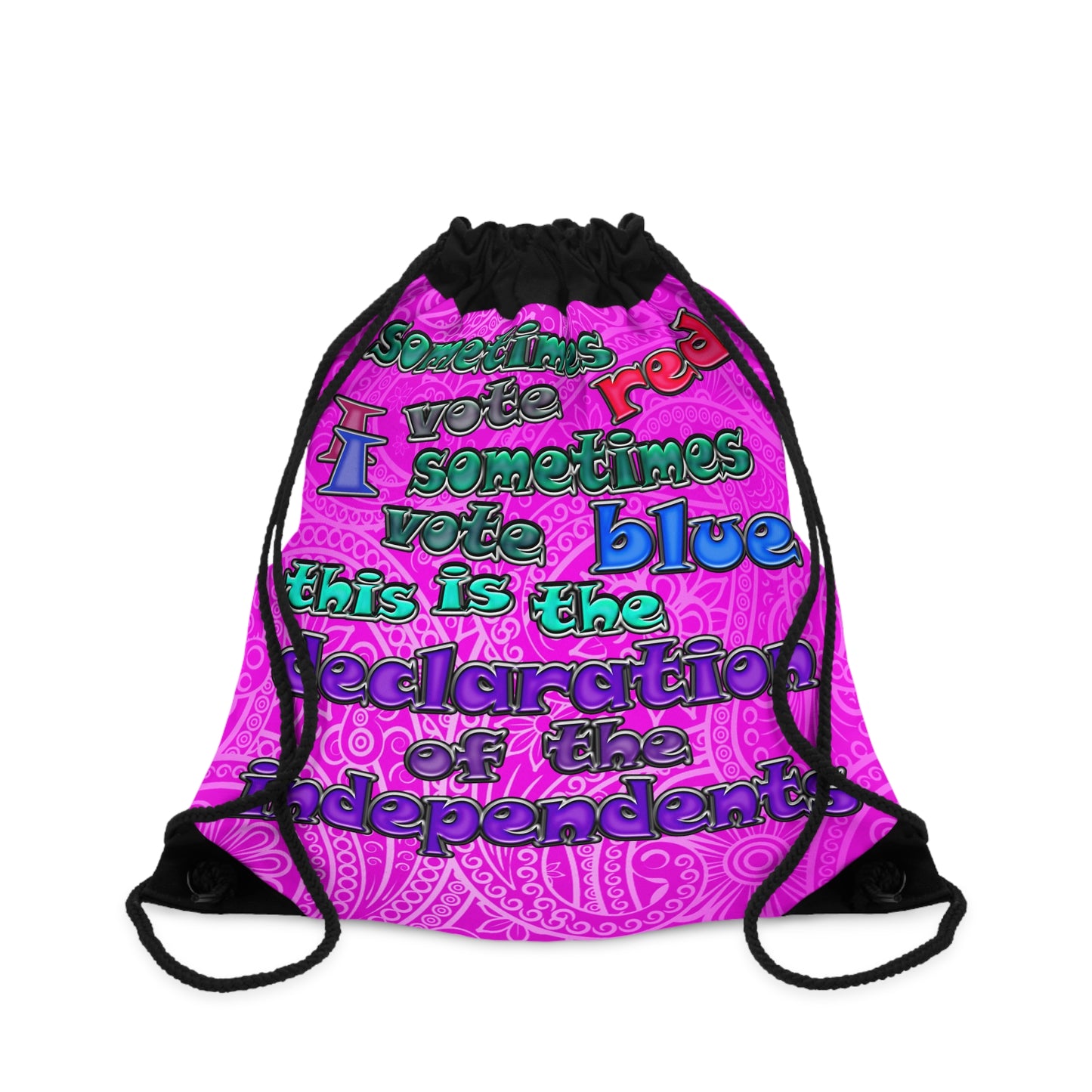 declaration of the independents - Drawstring Bag (pink swirl)