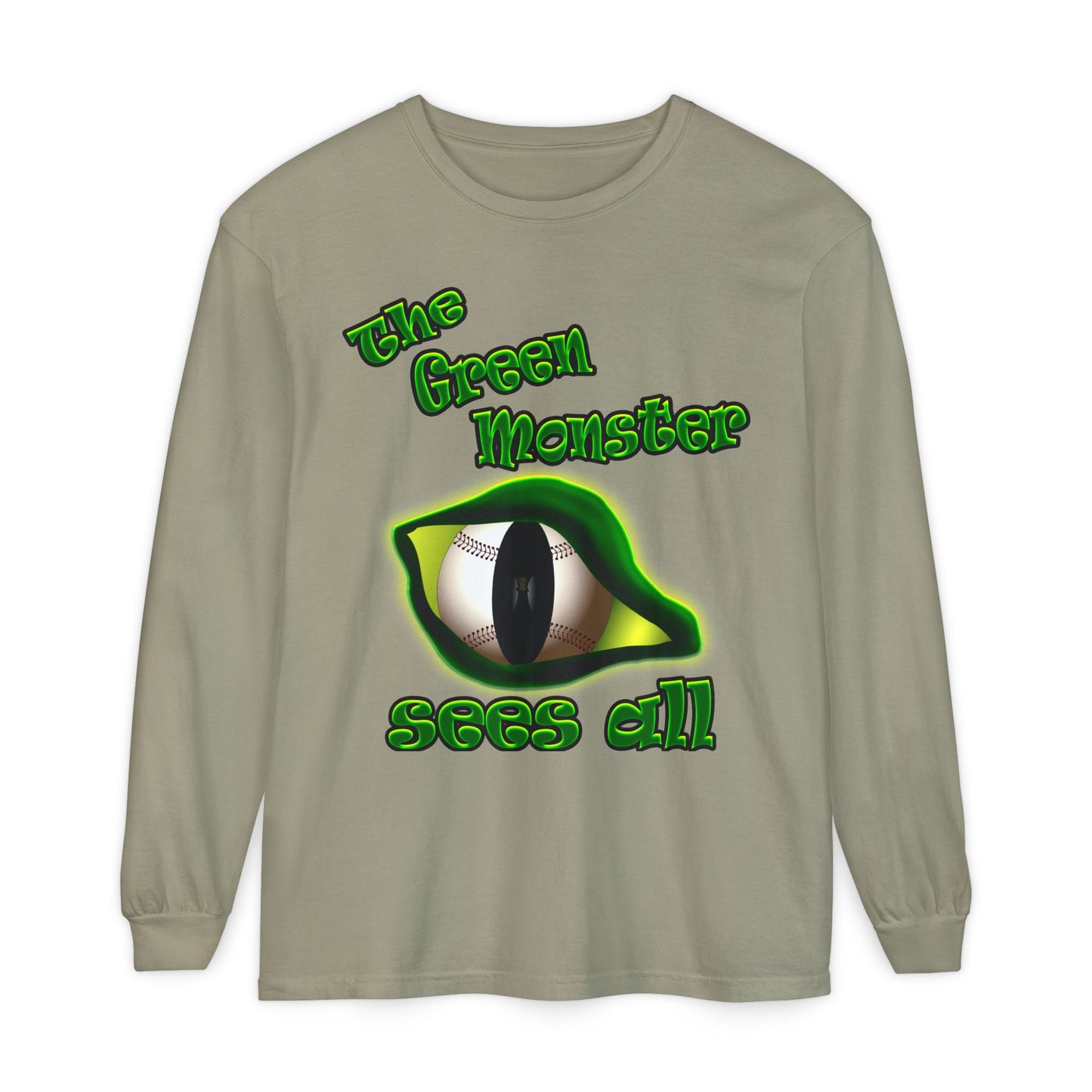 green monster - Unisex Garment-dyed Long Sleeve T-Shirt