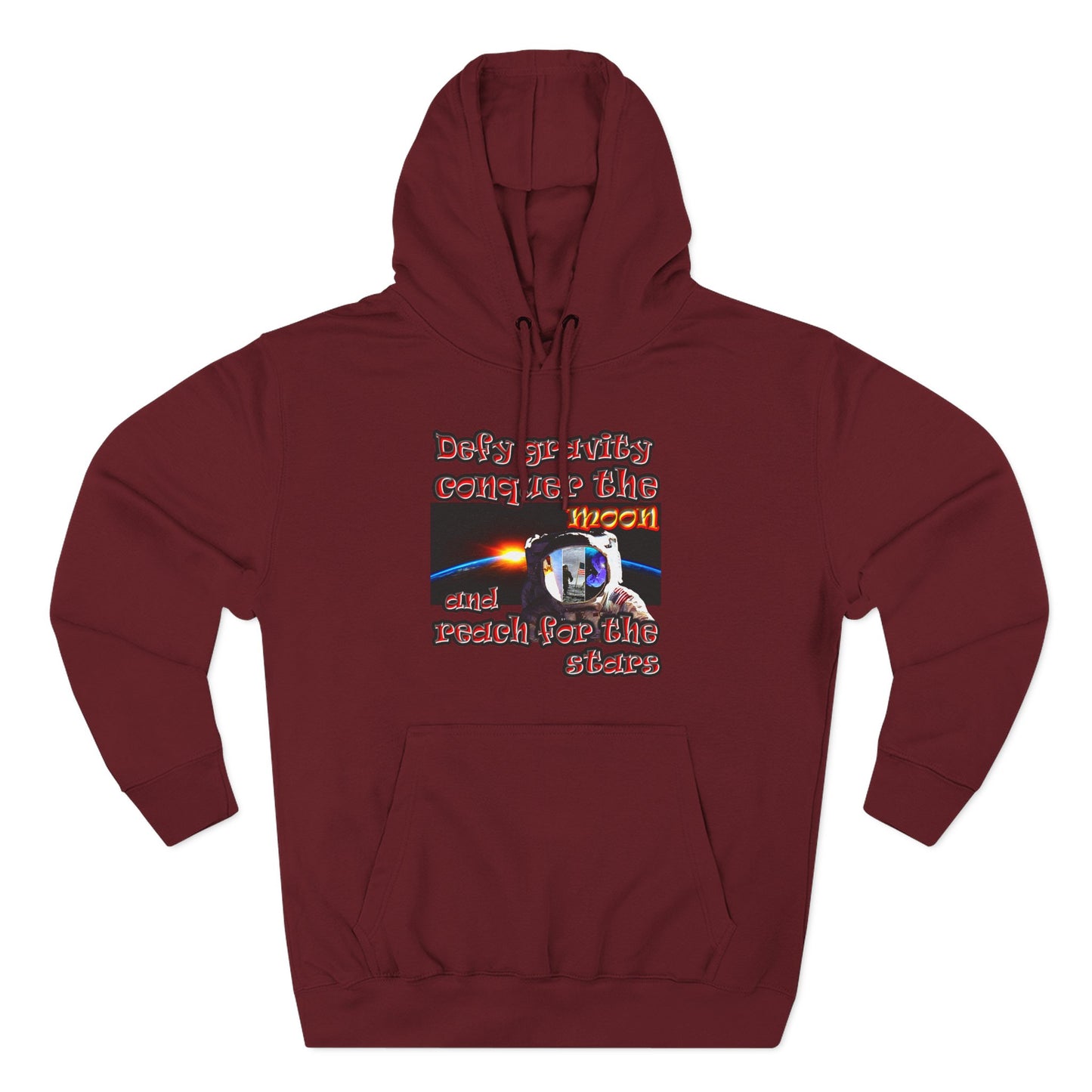 defy conquer reach - Three-Panel Fleece Hoodie