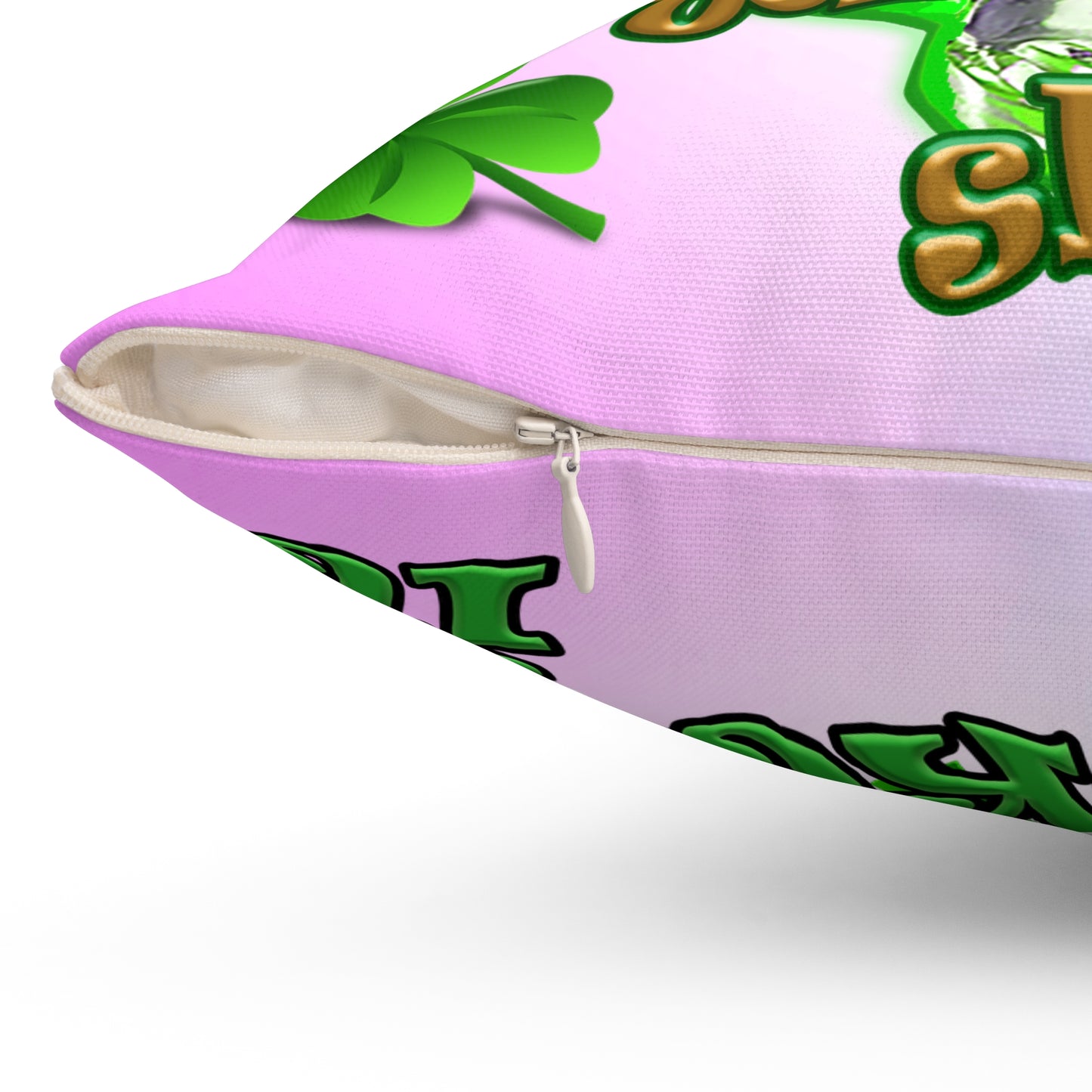 celtics logo - Spun Polyester Square Pillow - (light blue-pink wave)