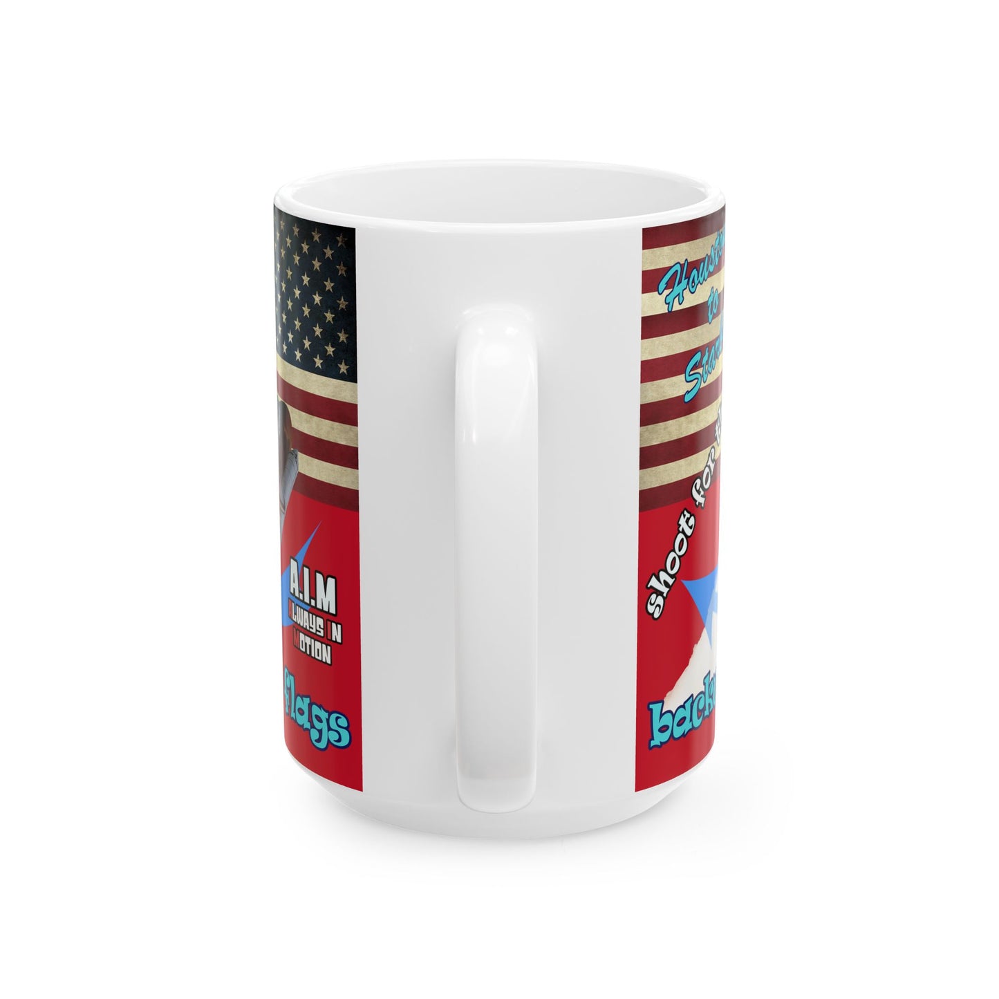 shoot for the stars - White Mug (dark red)