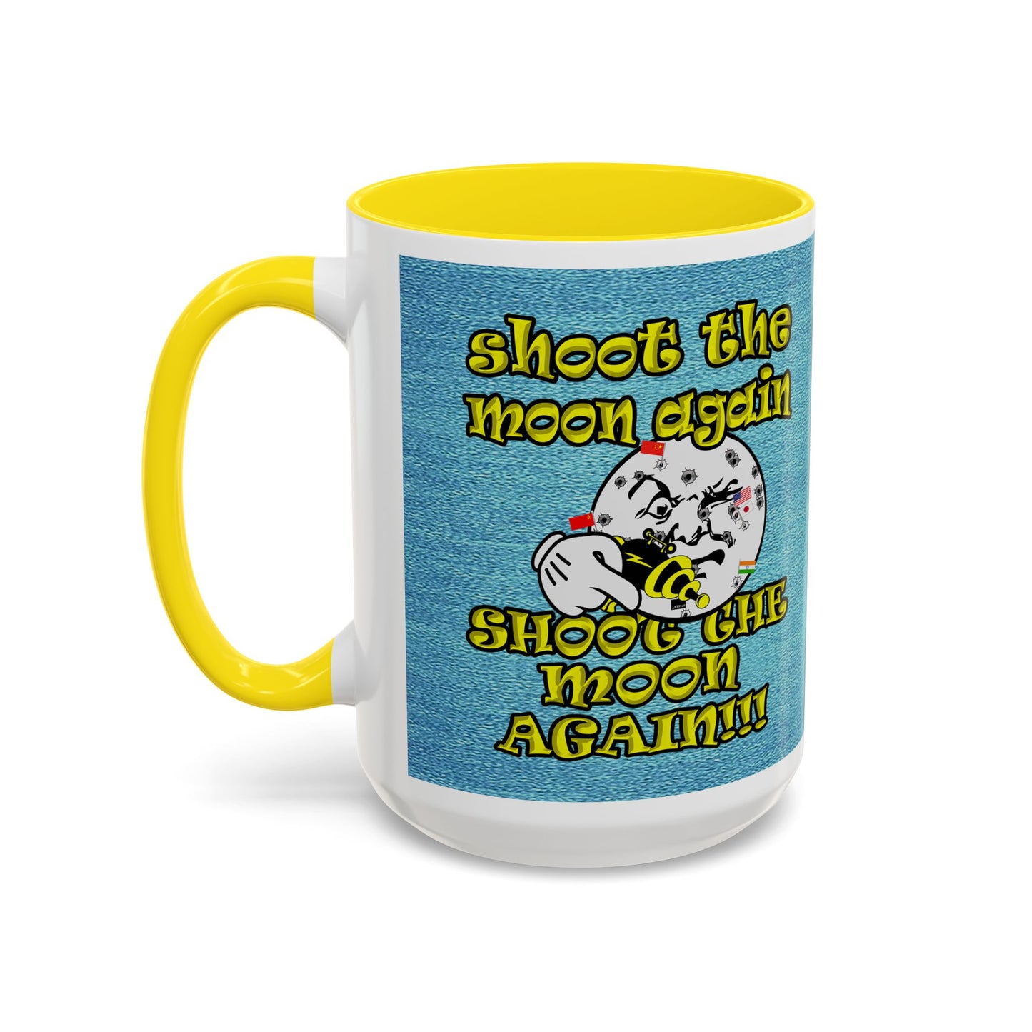shoot the moon again - Accent Mug (faded blue)
