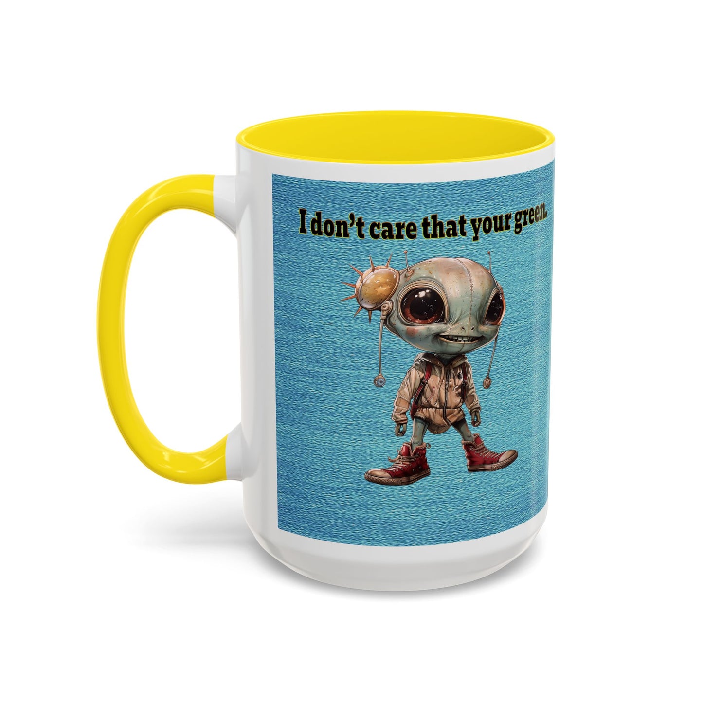 I don't care that your grey - Accent Mug (faded blue)