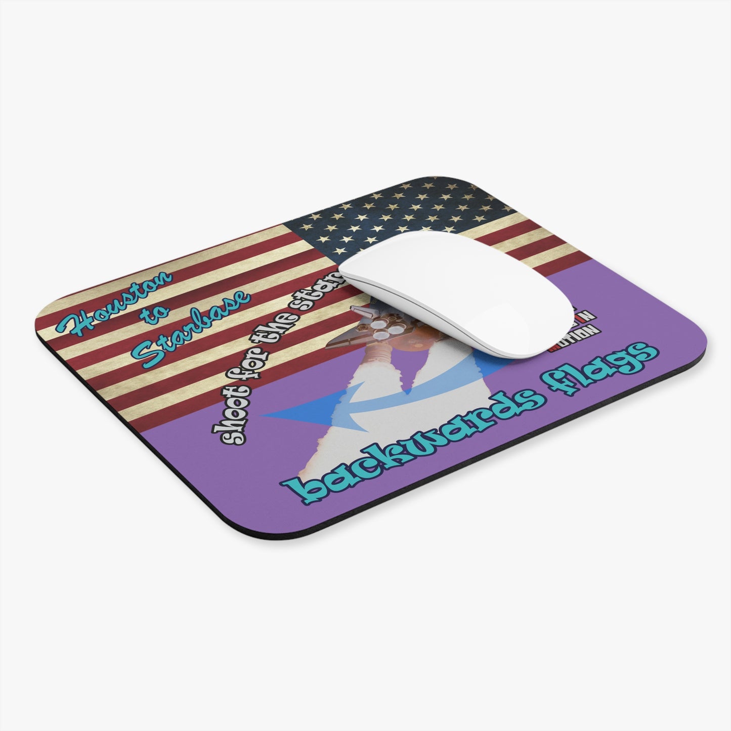shoot for the stars - Mouse Pad (Rectangle) - (light purple)