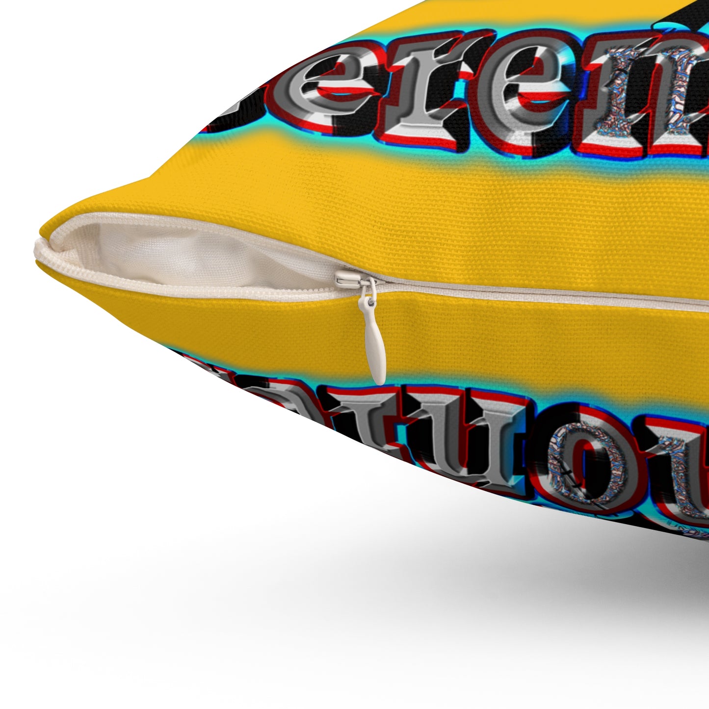 em cee squared - Spun Polyester Square Pillow - (yellow)