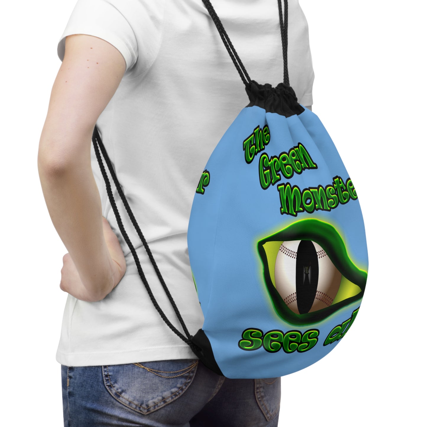green monster - Drawstring Bag (light blue)