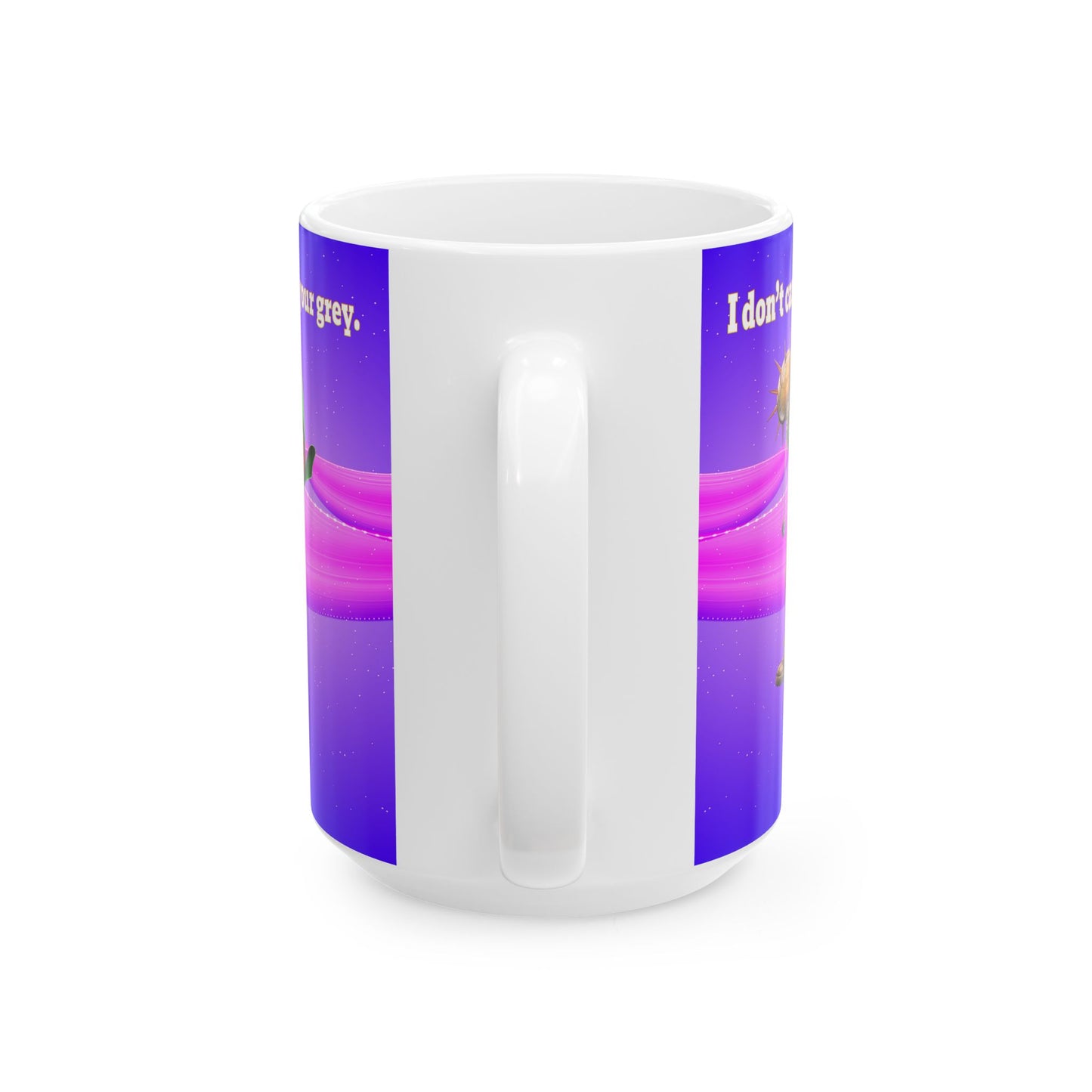 I don't care that your grey - White Mug (purple-pink wave)