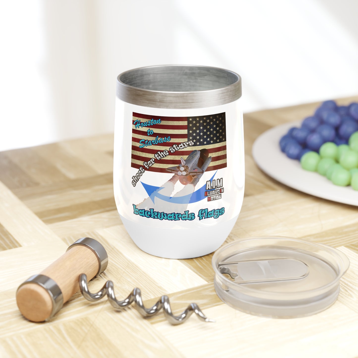 shoot for the stars - Chill Wine Tumbler (white)