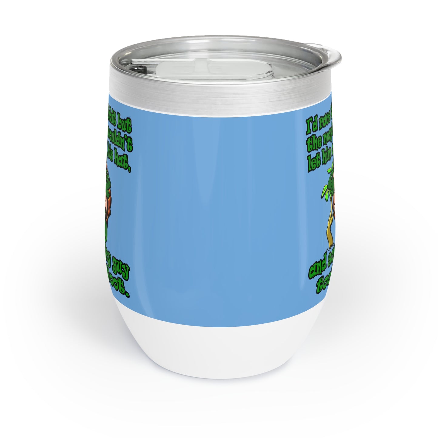 turtle race - Chill Wine Tumbler (light blue)
