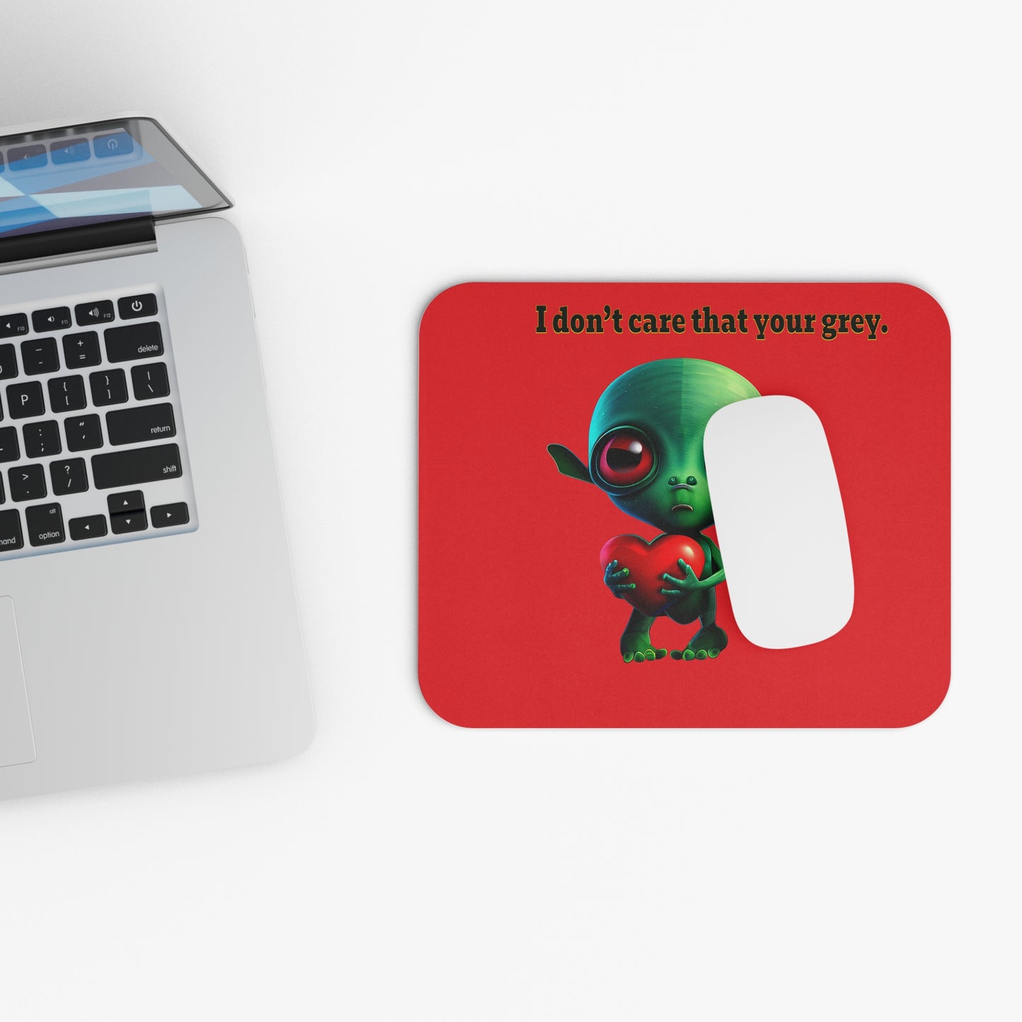 I don't care that your grey - Mouse Pad (Rectangle) (red)