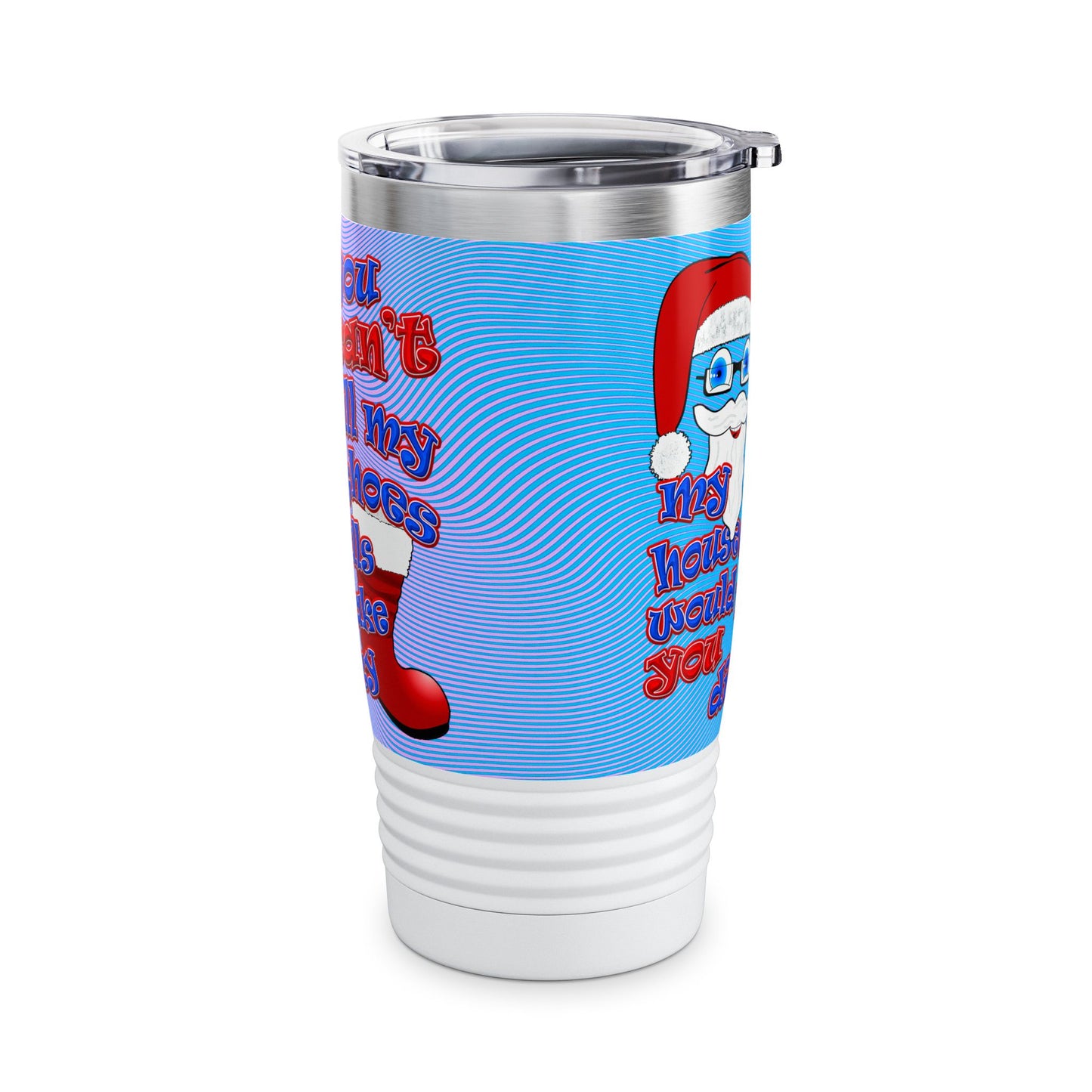 santa's shoes - Ringneck Tumbler, 20oz (light blue-purple wave)