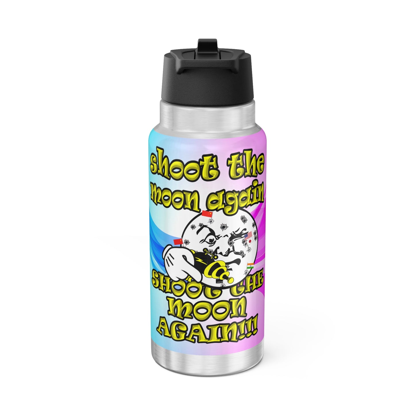 shoot the moon again - Gator Tumbler, 32oz (light blue-pink wave)