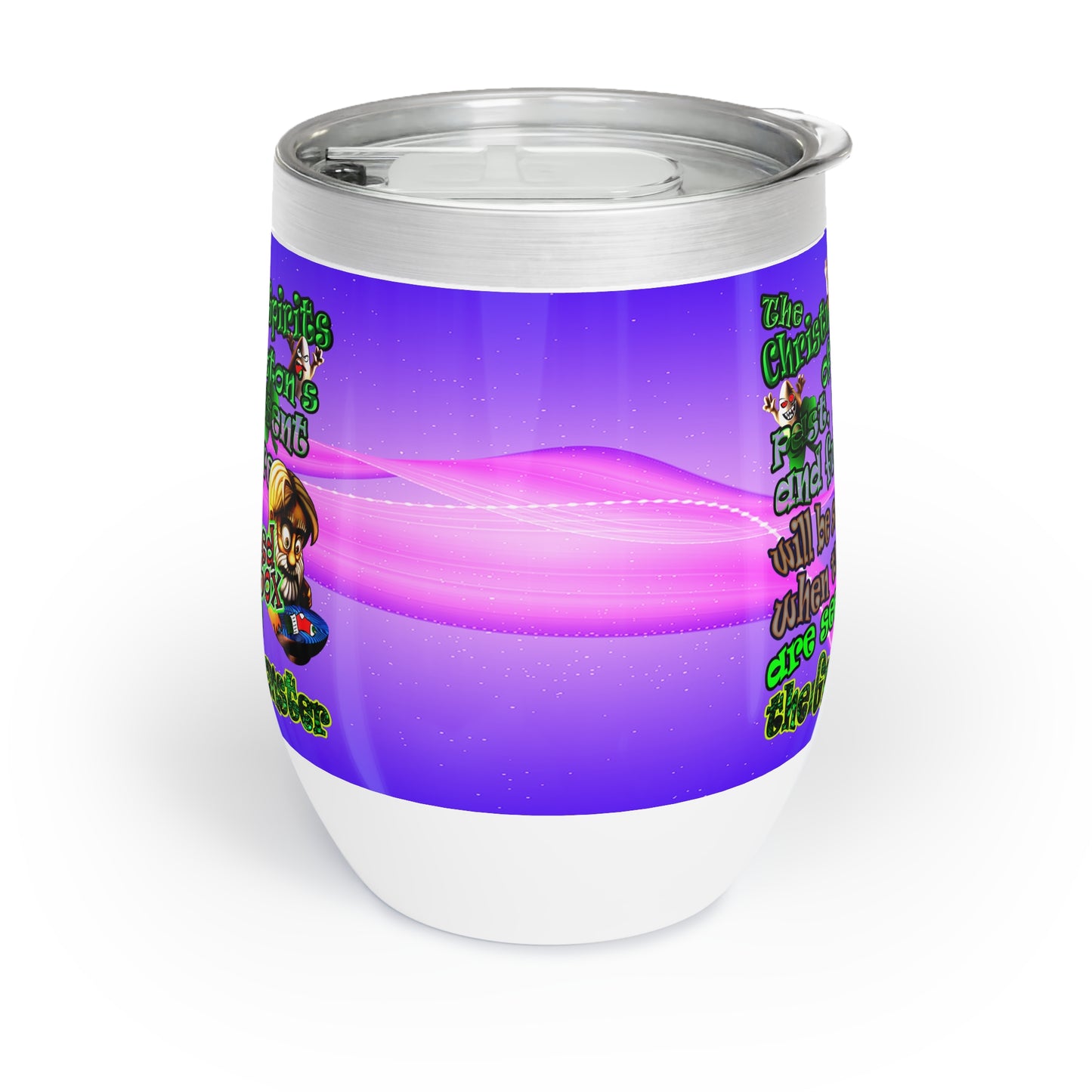 christmas spirits of boston - Chill Wine Tumbler (purple-pink wave)