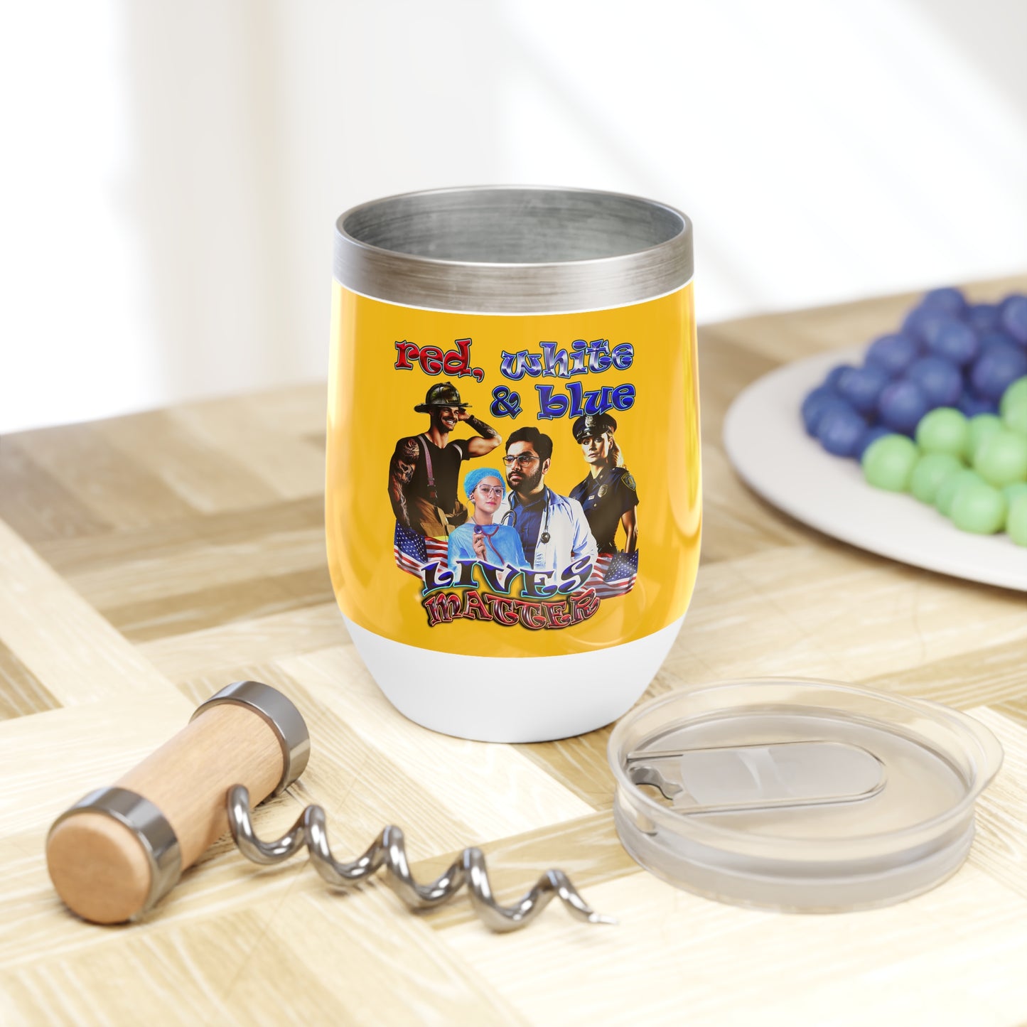 rw&b lives matter - Chill Wine Tumbler (yellow)