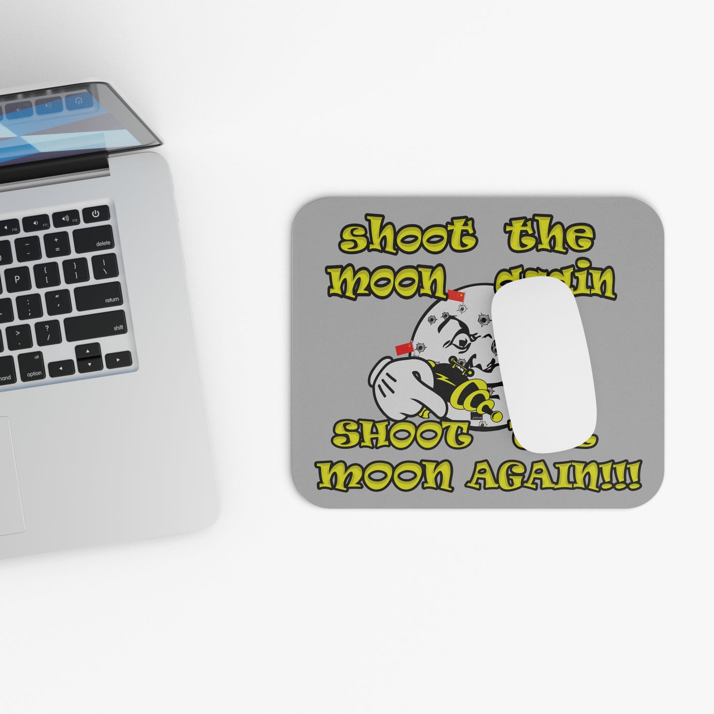 shoot the moon again - Mouse Pad (Rectangle) (light grey)