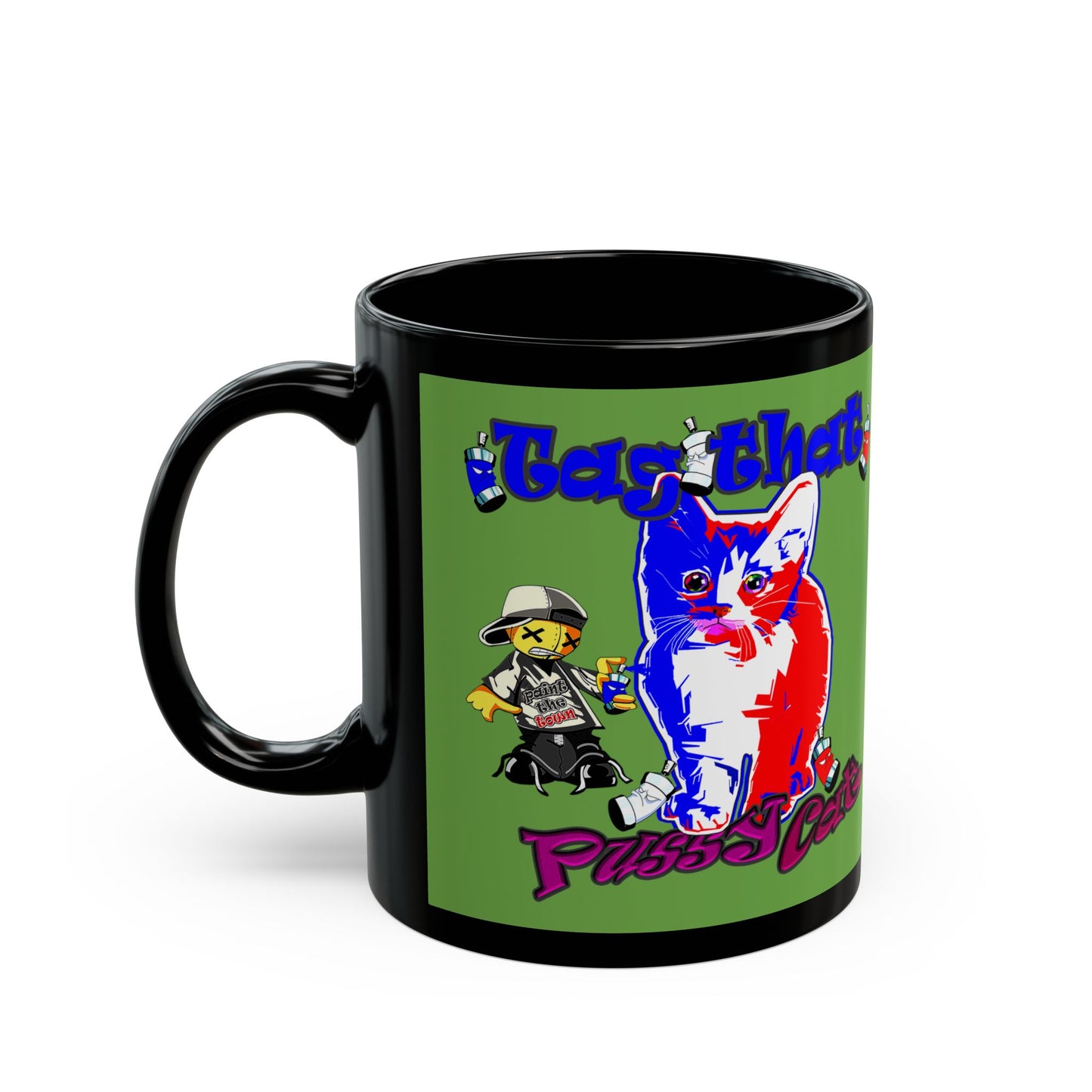 tag that - Black Mug (green)