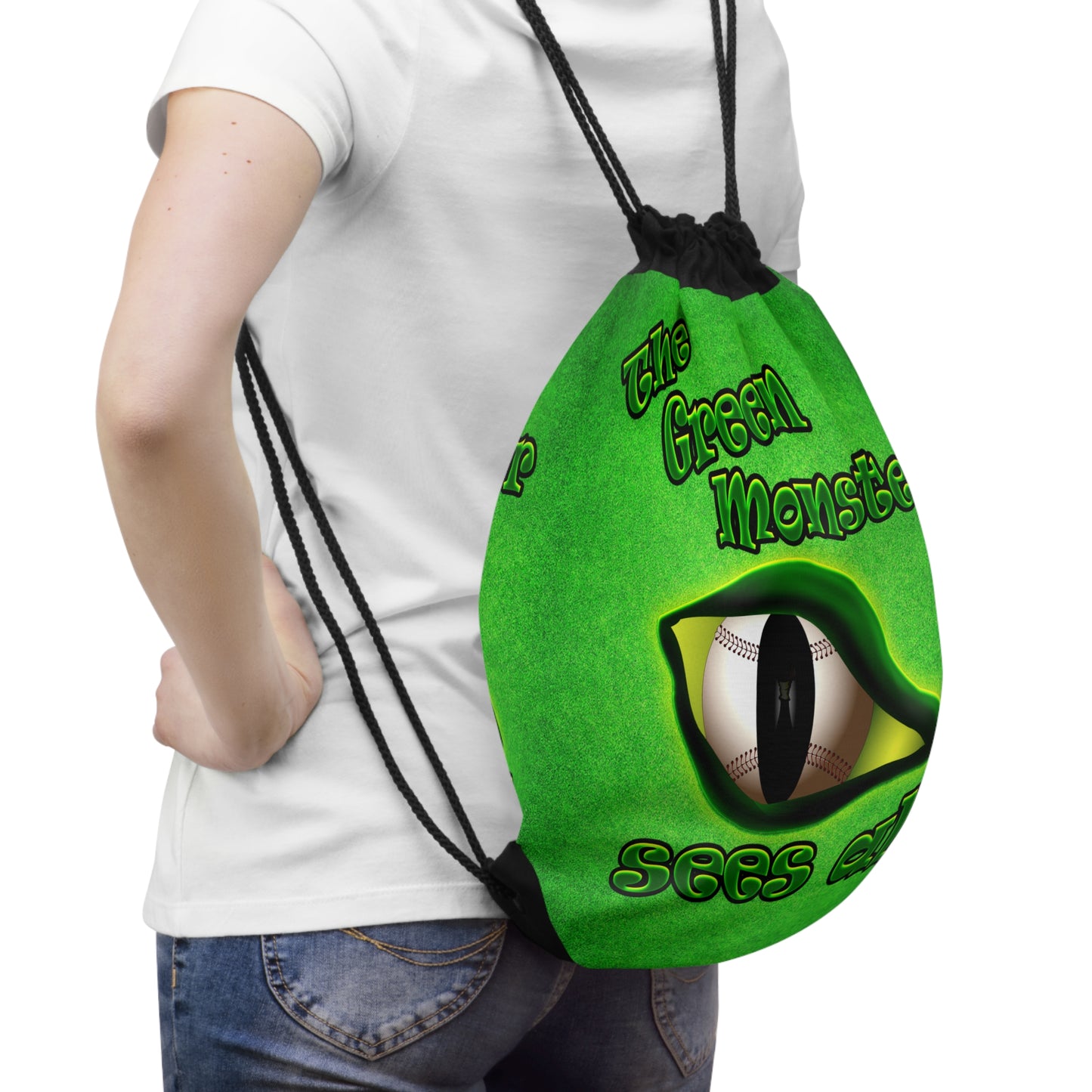 green monster - Drawstring Bag (green turf)