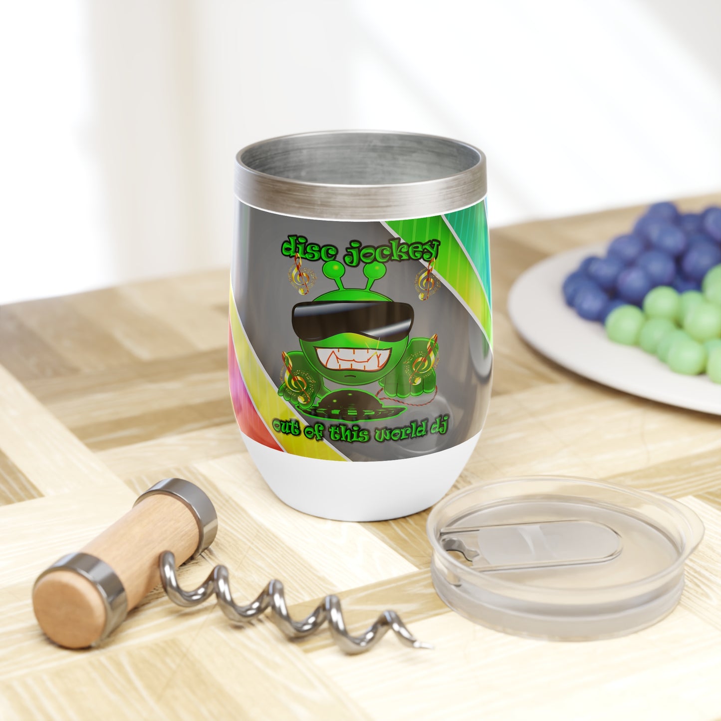disc jockey - Chill Wine Tumbler (rainbow split)