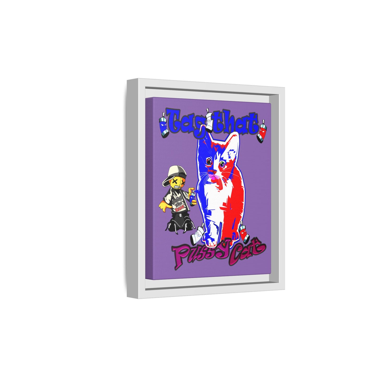 tag that - framed canvas art (light purple)