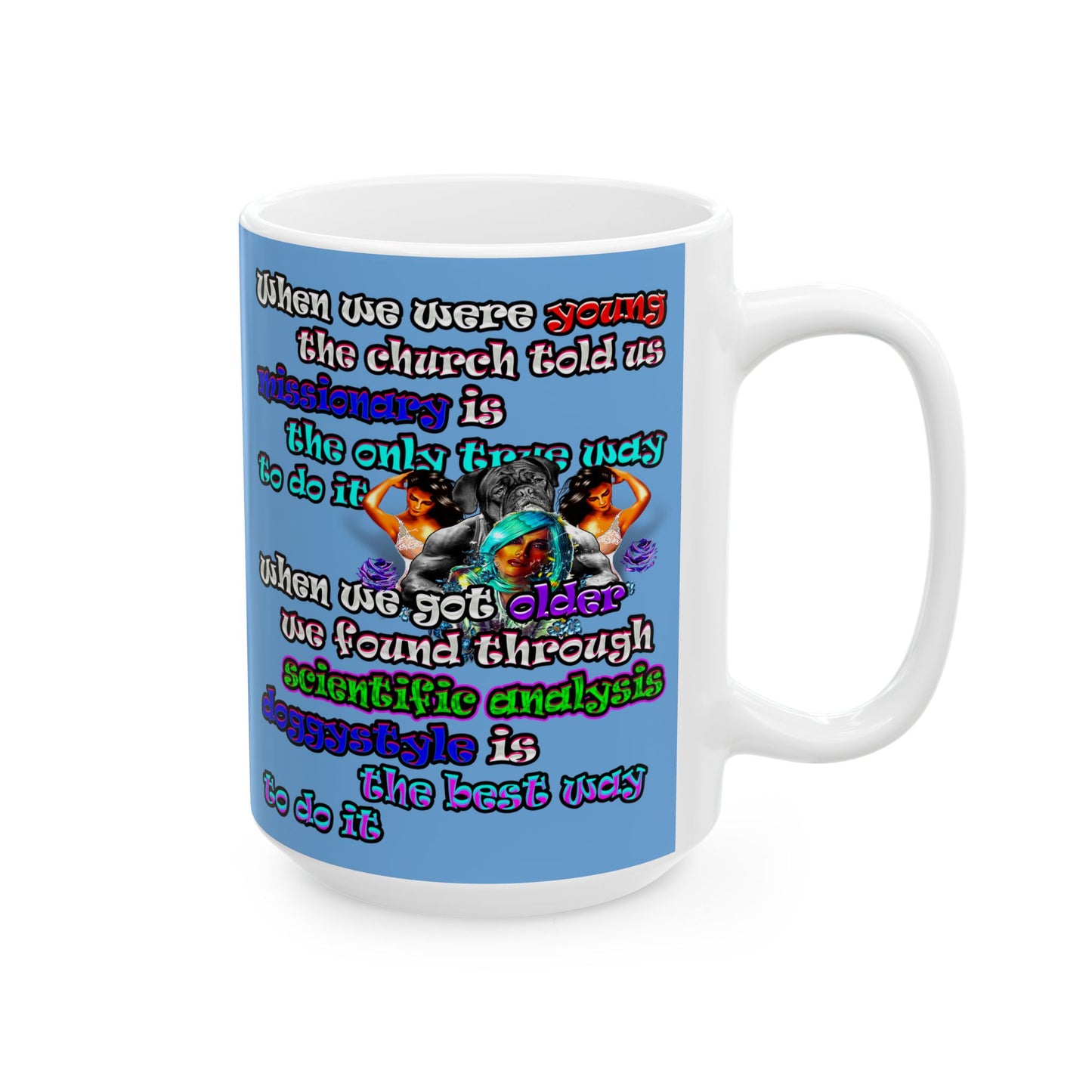 doggystyle - White Mug (light blue)
