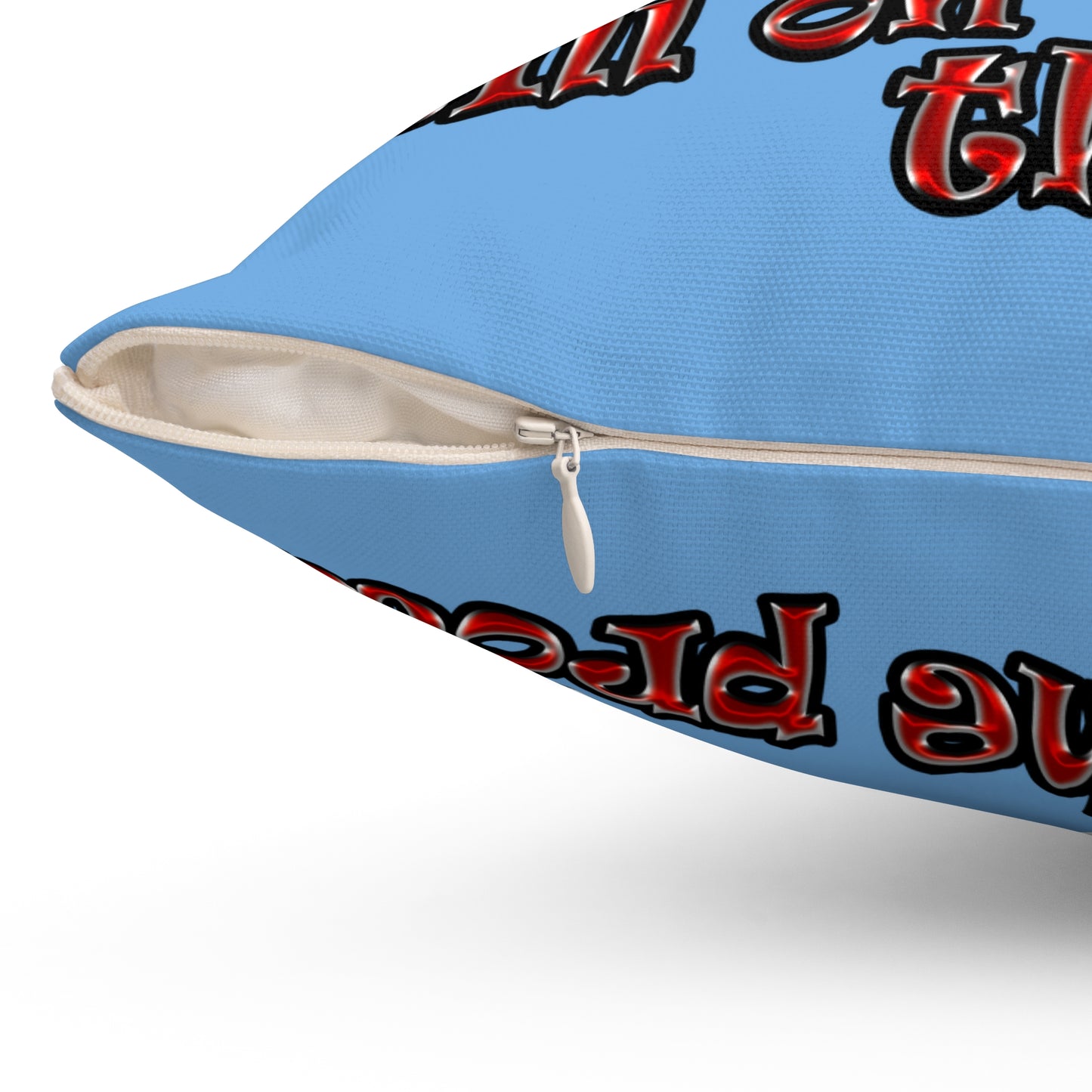 schrodinger's cat - Spun Polyester Square Pillow - (light blue)