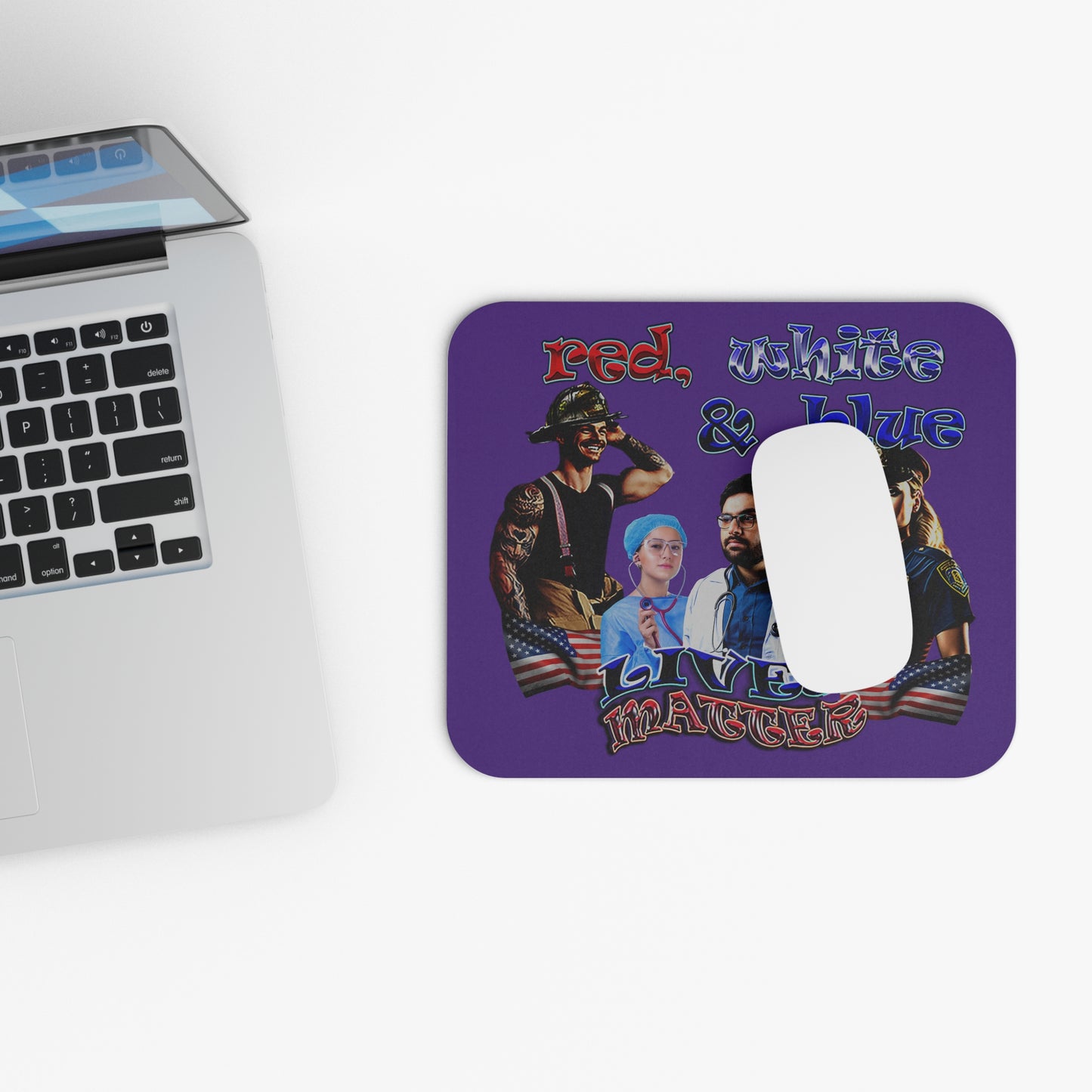 rw&b lives matter - Mouse Pad (Rectangle) (purple)