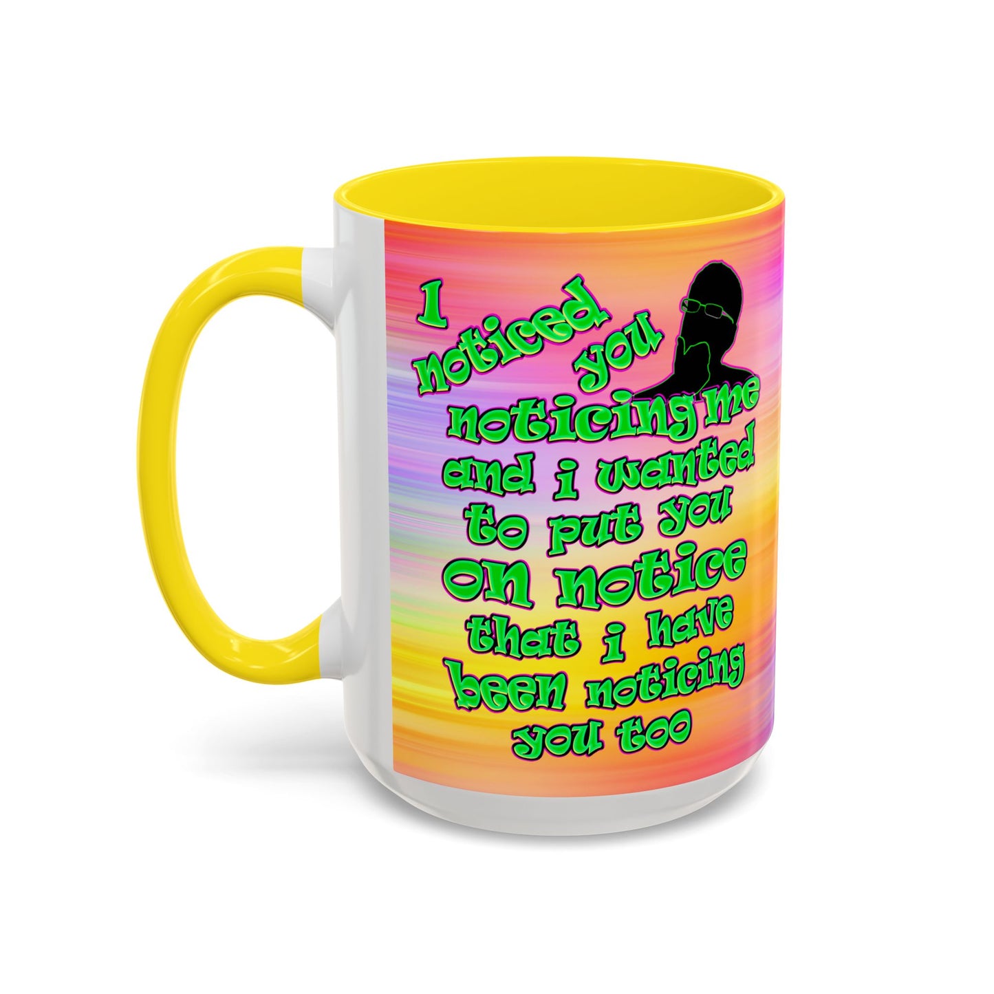 noticed you noticing - Accent Mug (color blur)