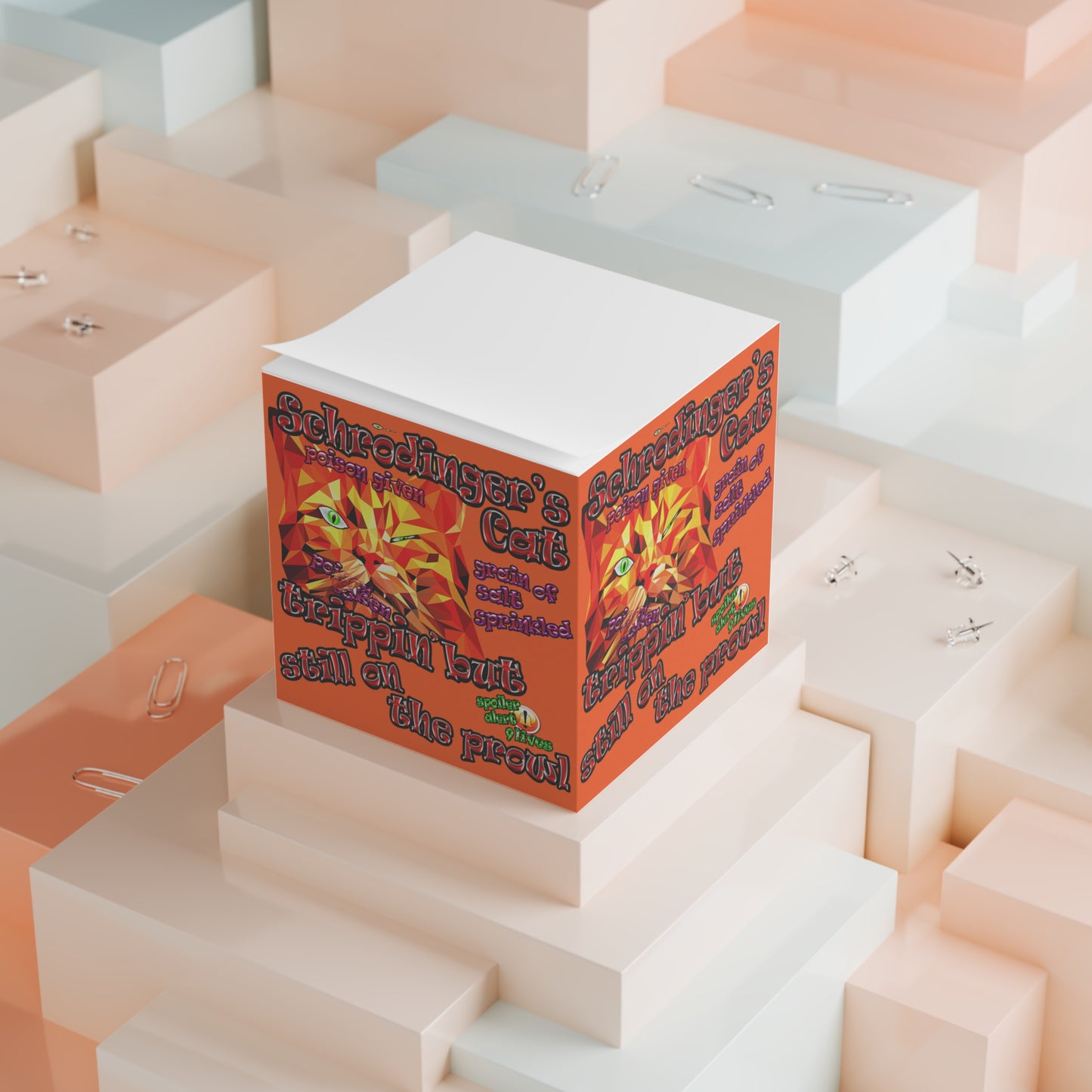 schrodinger's cat - note cube (orange)