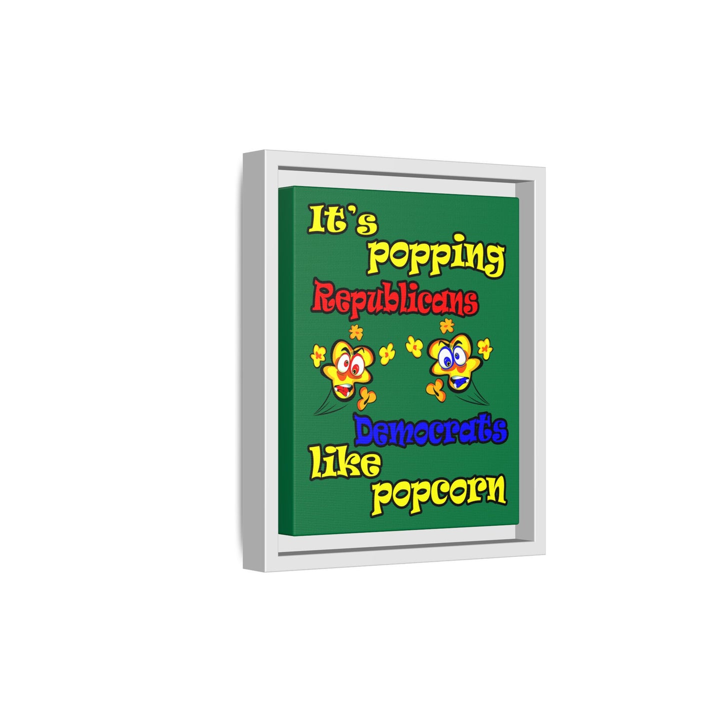 popping like popcorn - framed canvas art (dark green)