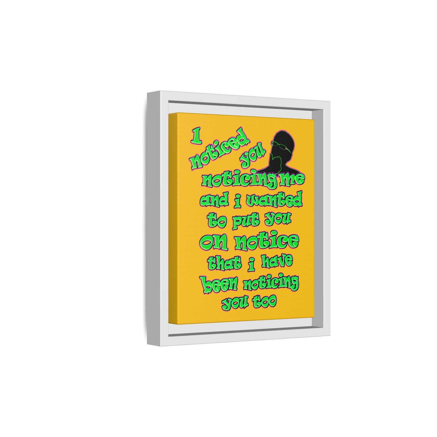 noticed you noticing - framed canvas art (yellow)