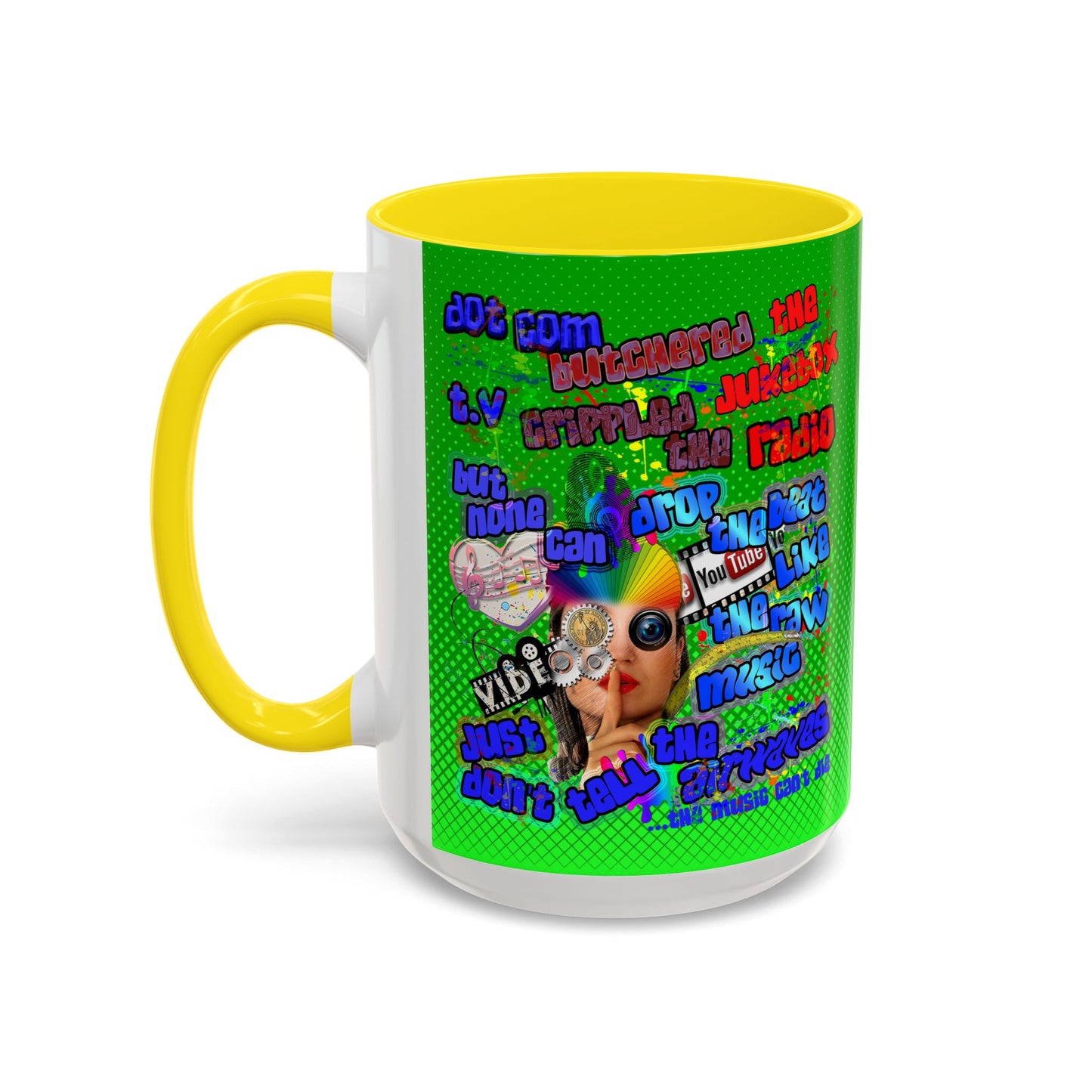 drop the beat - Accent Mug (logo green)