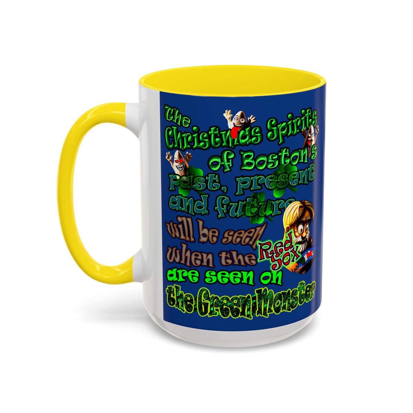 christmas spirits of boston - Accent Mug (dark blue)