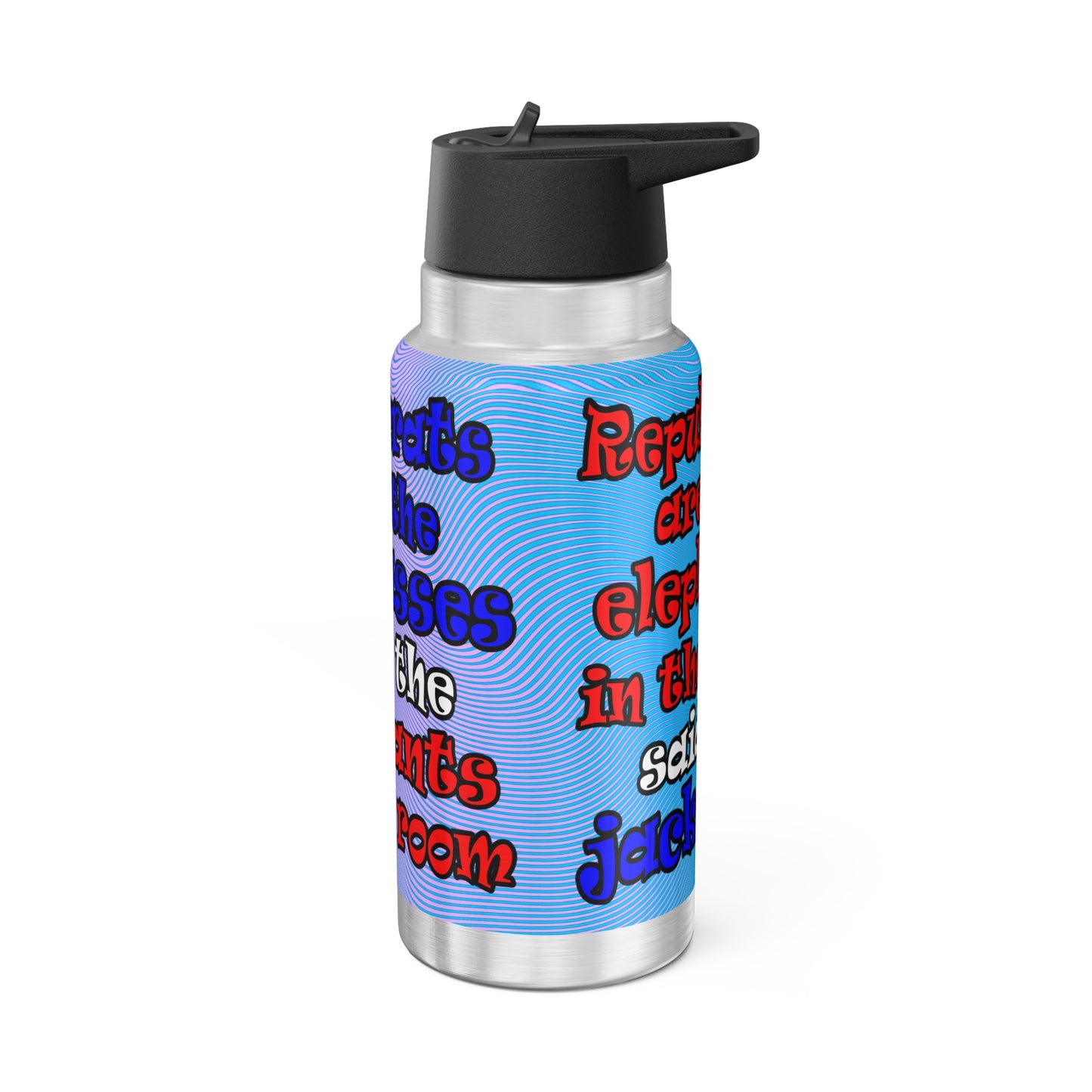 donkeys and elephants - Gator Tumbler, 32oz (light blue-purple wave)