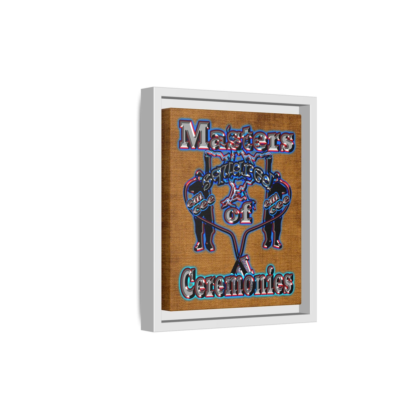 em cee squared - framed canvas art (brown papyrus)