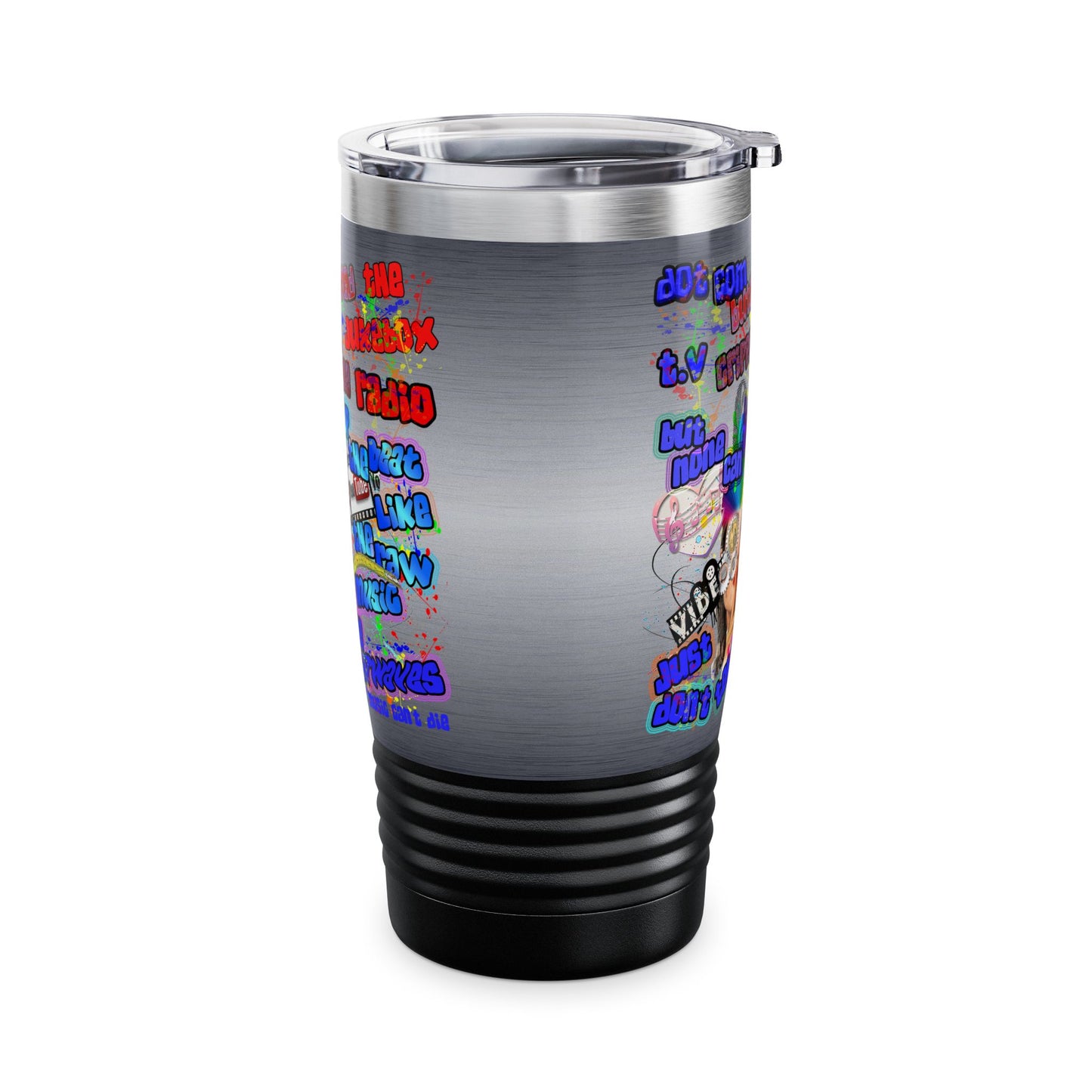 drop the beat - Ringneck Tumbler, 20oz (brushed nickel)