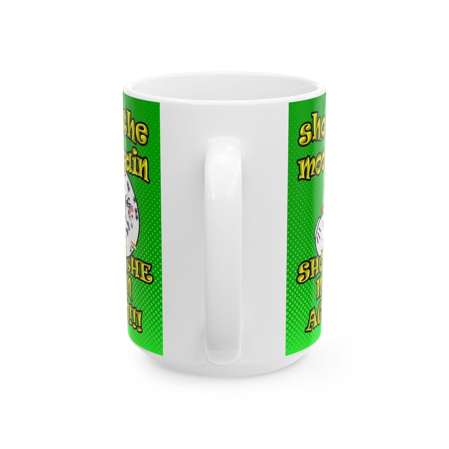 shoot the moon again - White Mug (logo green)