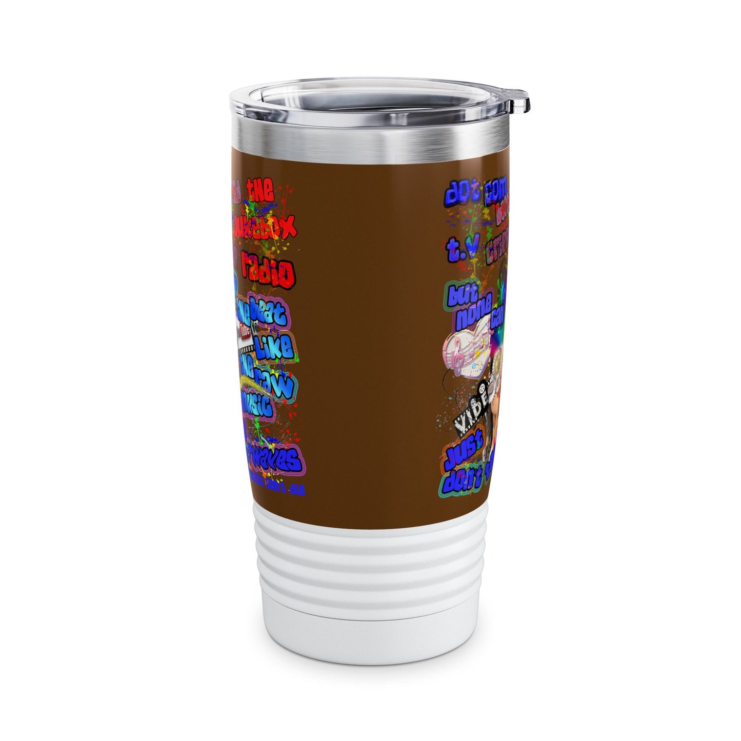 drop the beat - Ringneck Tumbler, 20oz (brown)