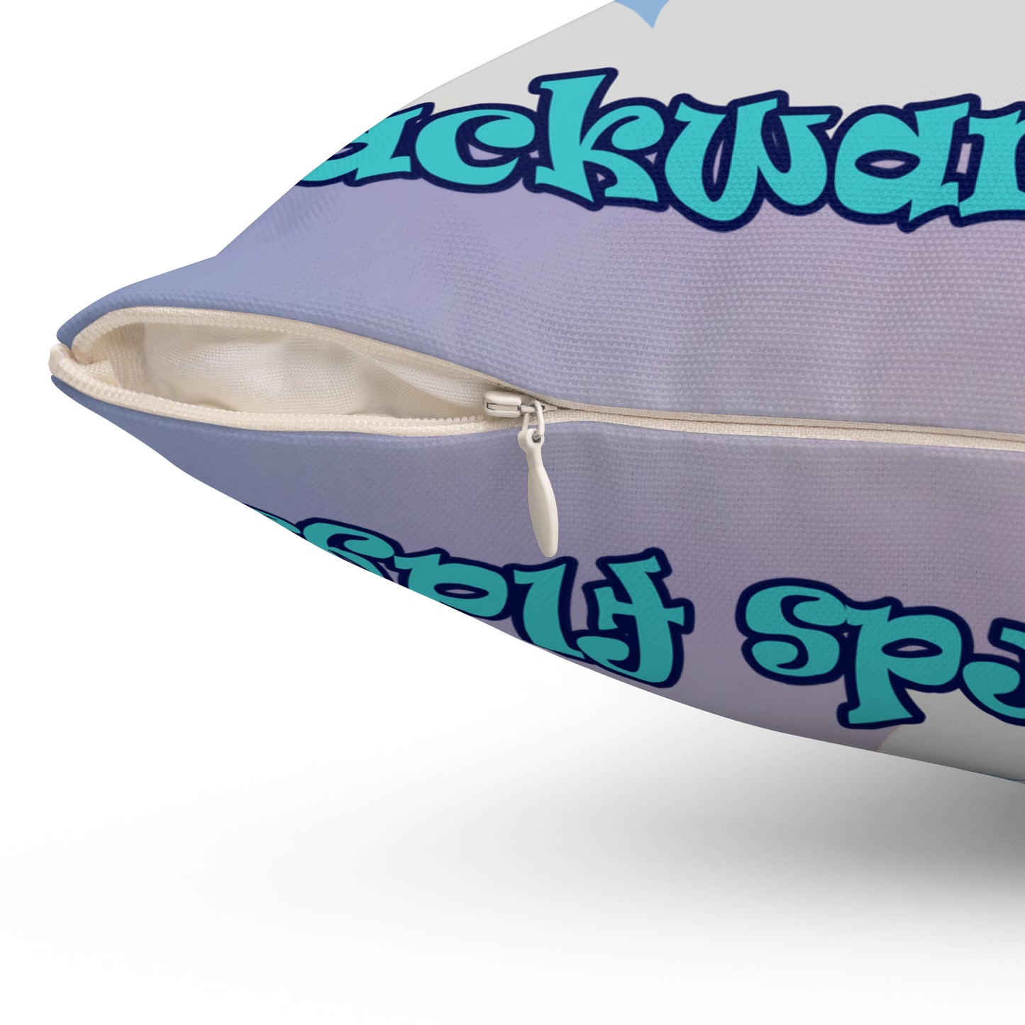 shoot for the stars - Spun Polyester Square Pillow - (light blue-pink wave)