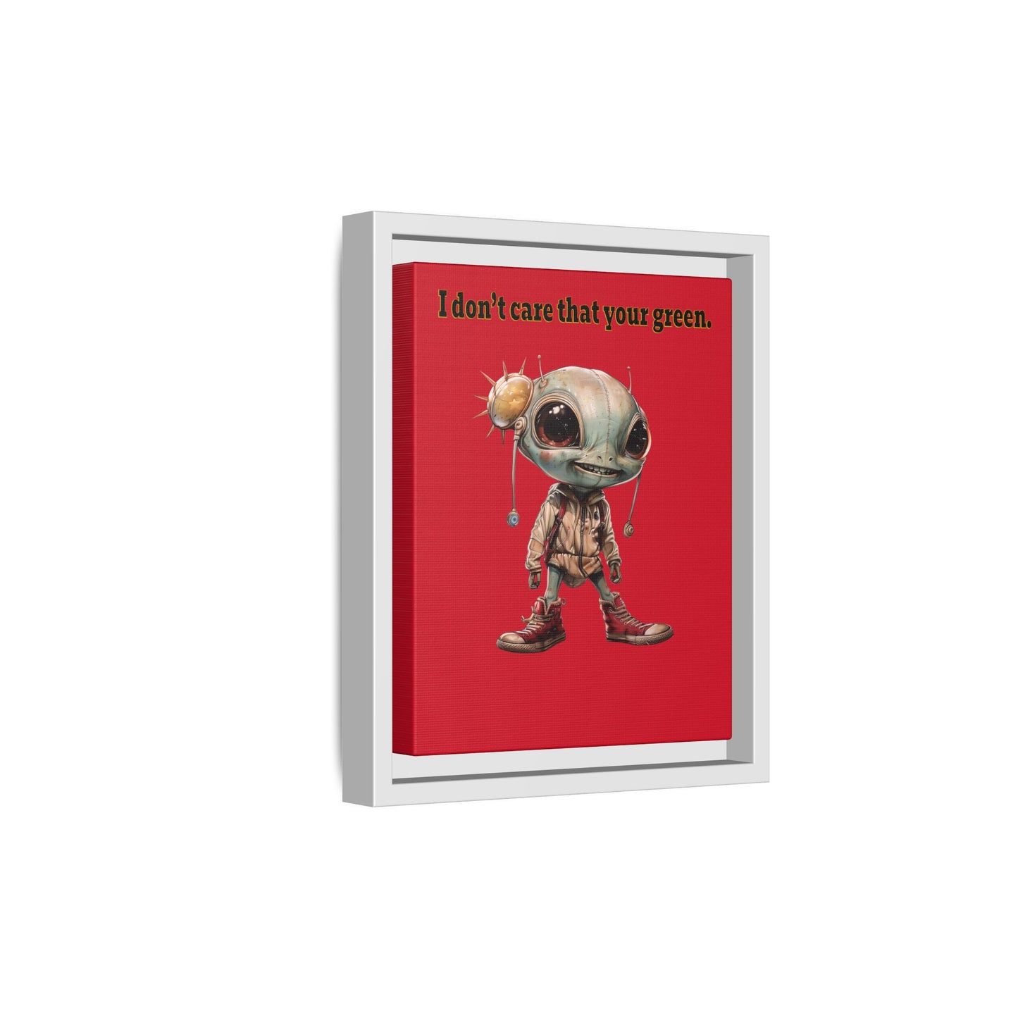 I don't care that your green - framed canvas art (dark red)
