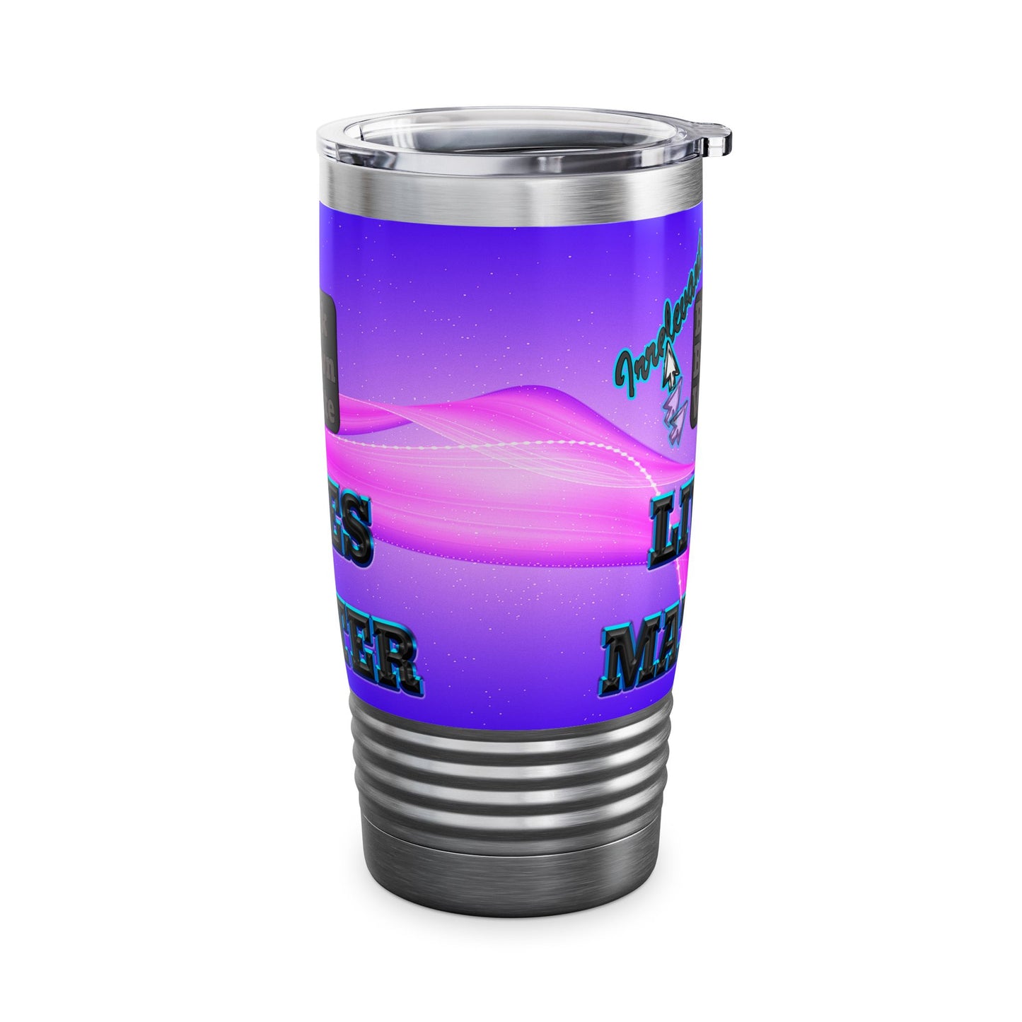irrelevant - Ringneck Tumbler, 20oz (purple-pink wave)