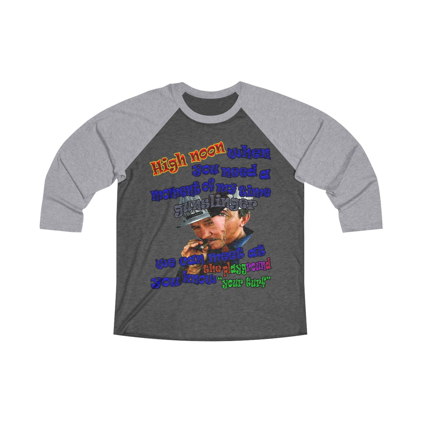 high noon - Unisex Tri-Blend 3\4 Raglan Tee