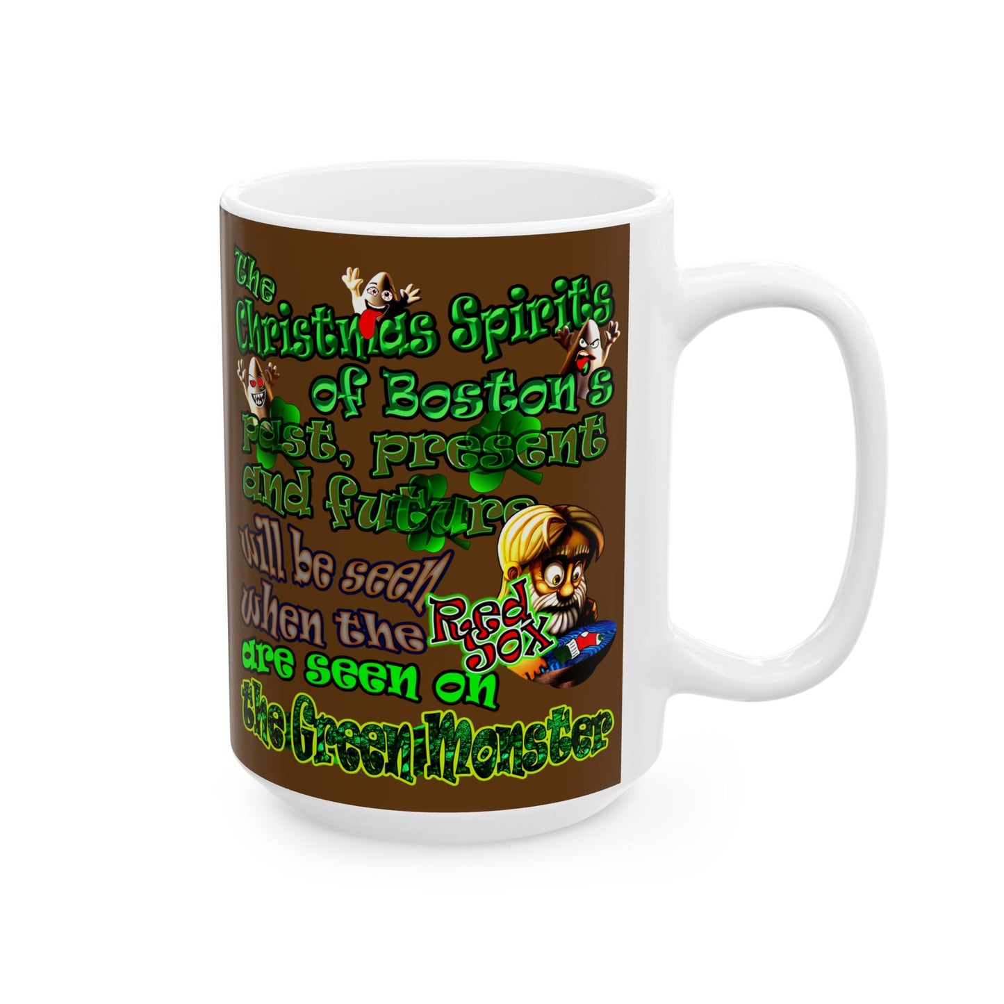 christmas spirits of boston - White Mug (brown)