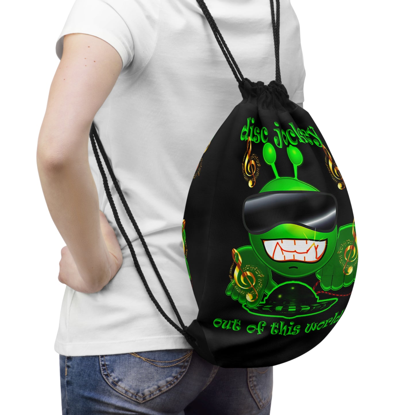 disc jockey - Drawstring Bag (black)