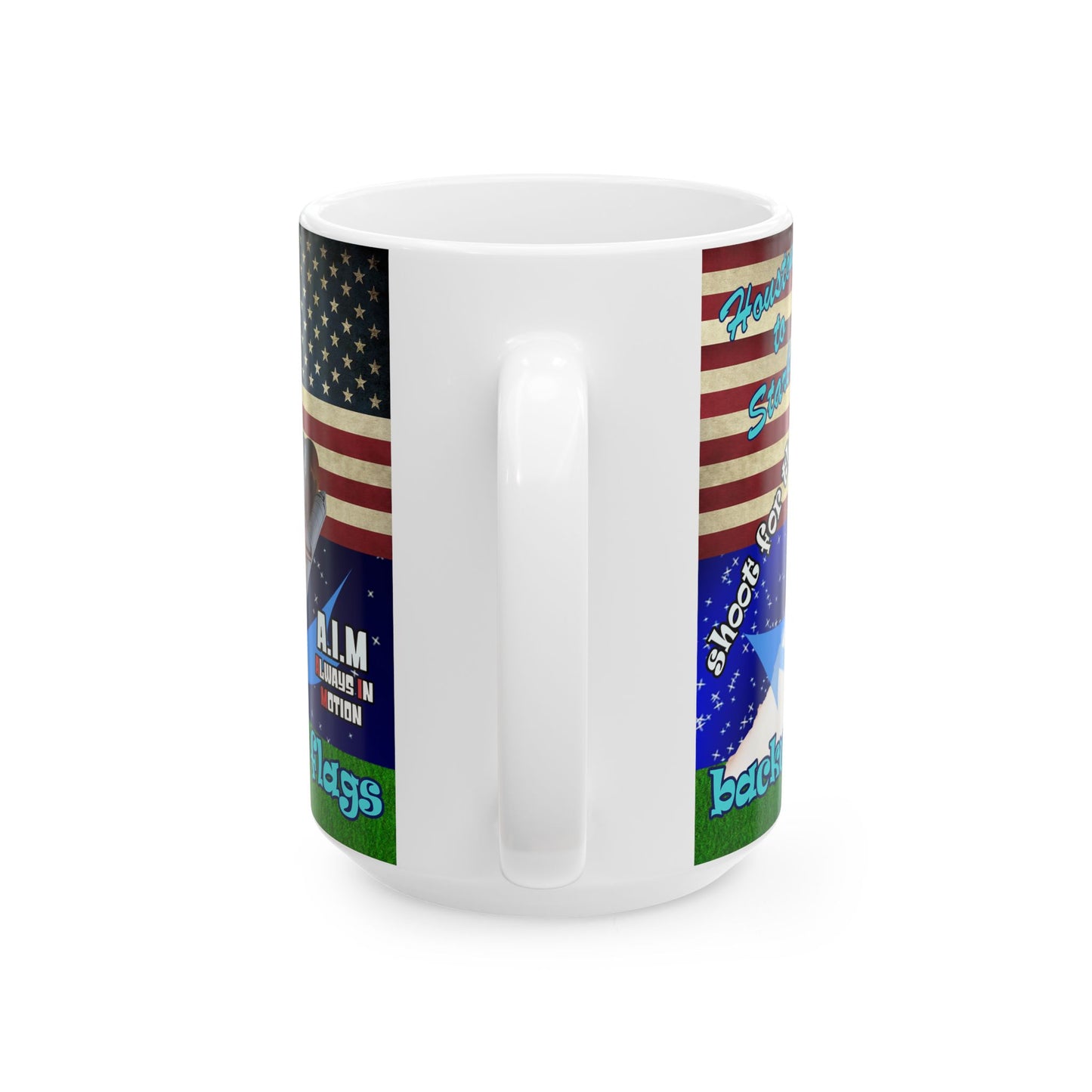 shoot for the stars - White Mug ('snoops' background)