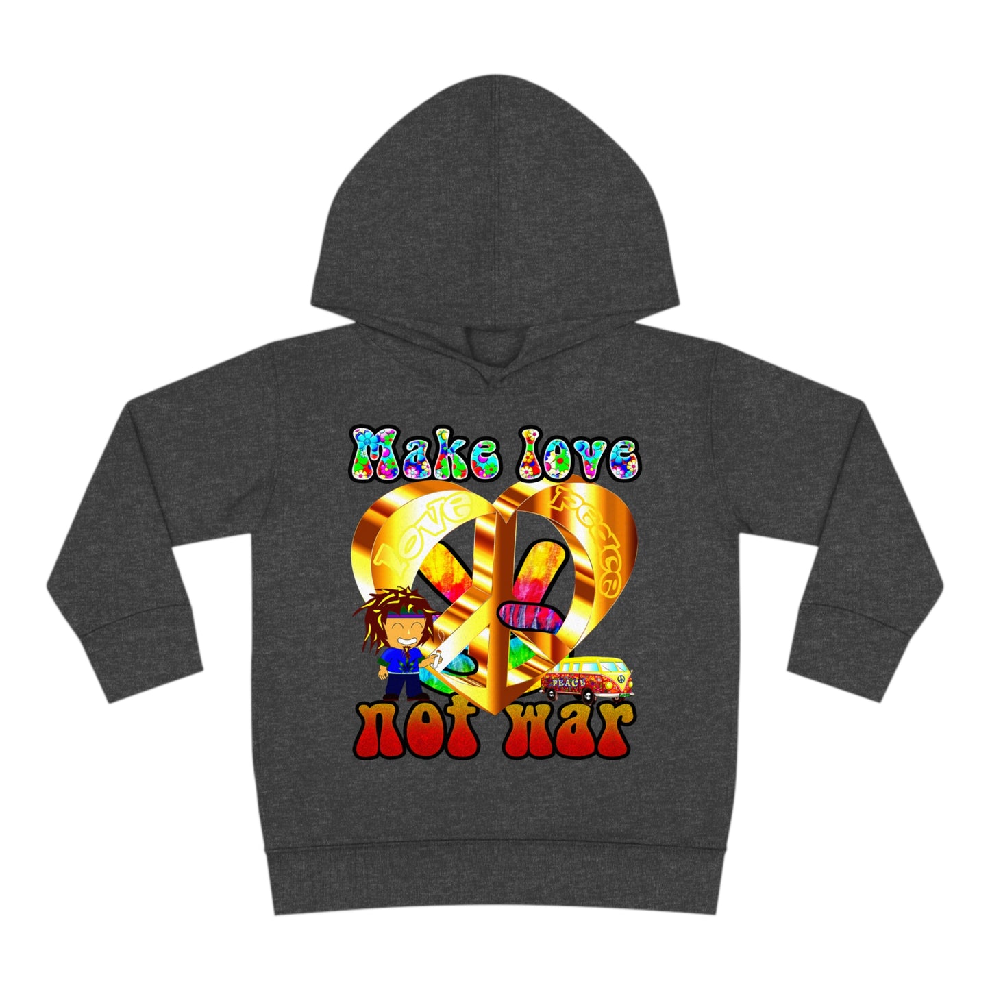 love peace - Toddler Pullover Fleece Hoodie
