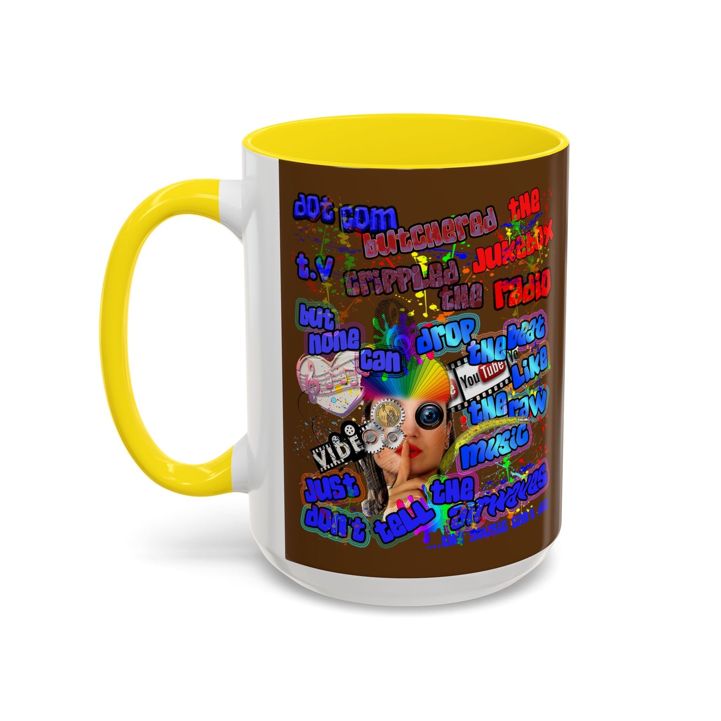 drop the beat - Accent Mug (brown)