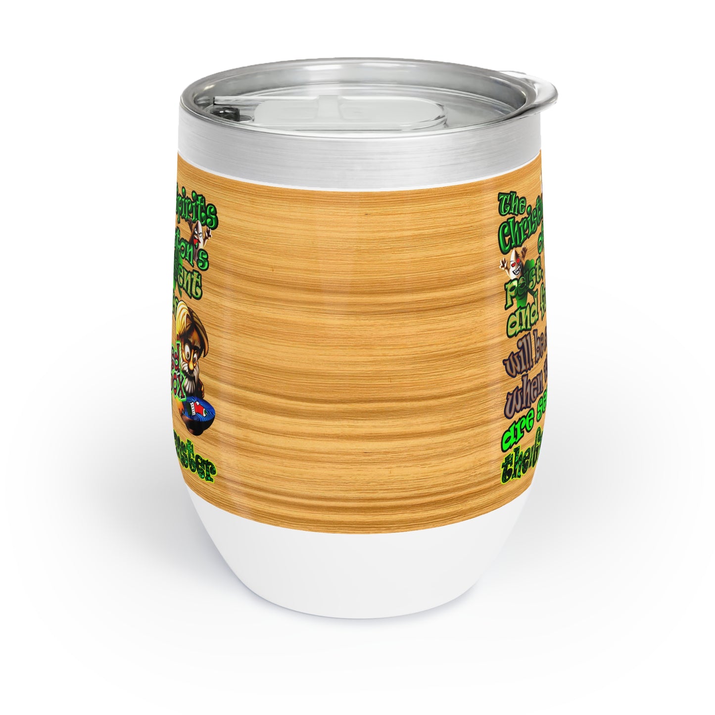 christmas spirits of boston - Chill Wine Tumbler (butterscotch wood finish)