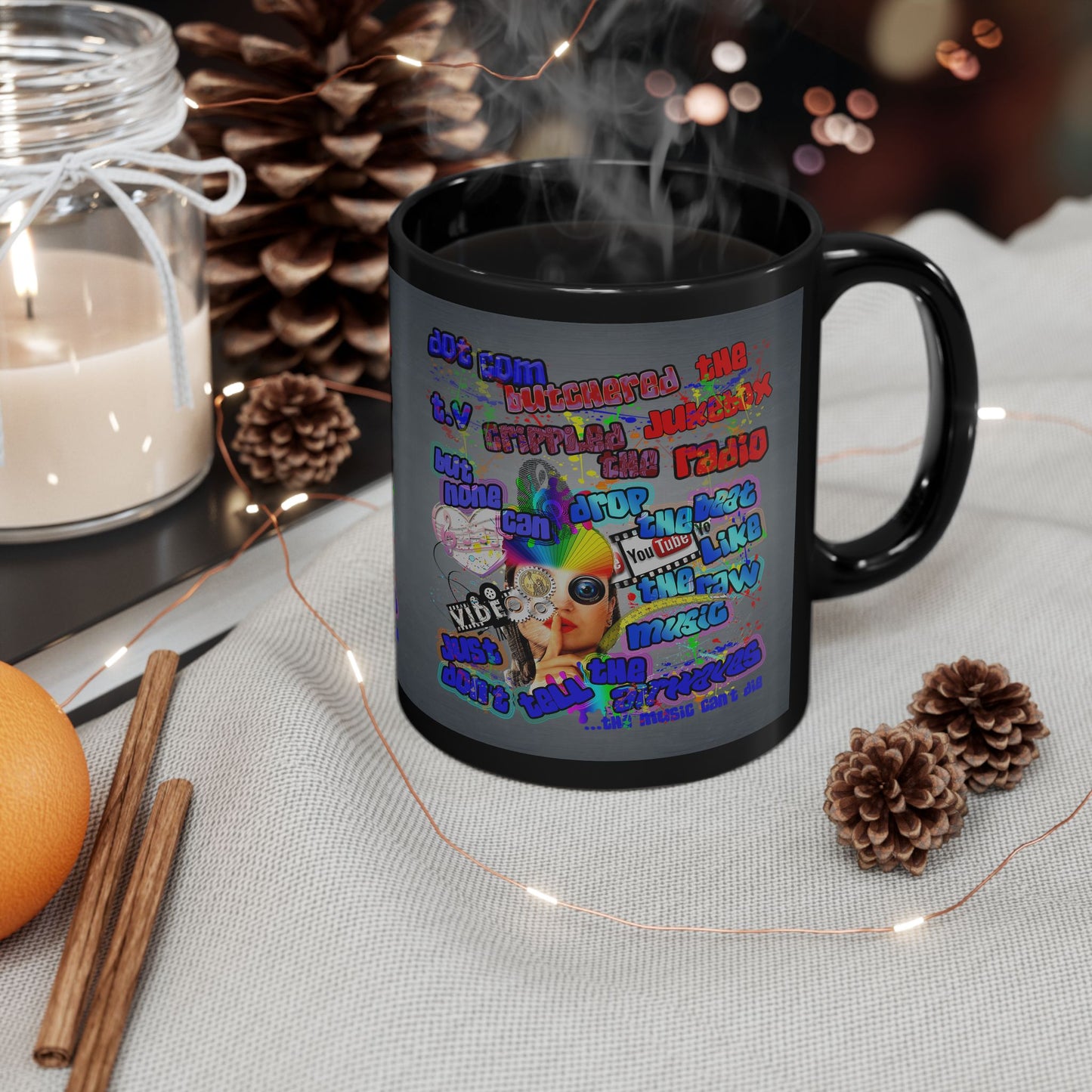 drop the beat - Black Mug (grey-light grey)
