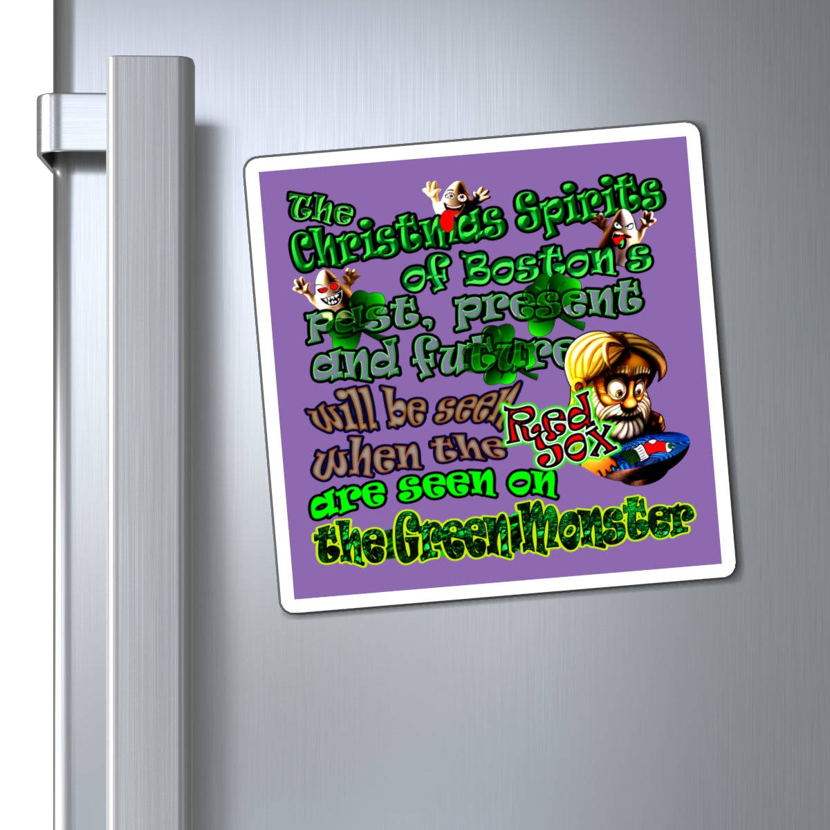 christmas spirits of boston - Magnets - (light purple)